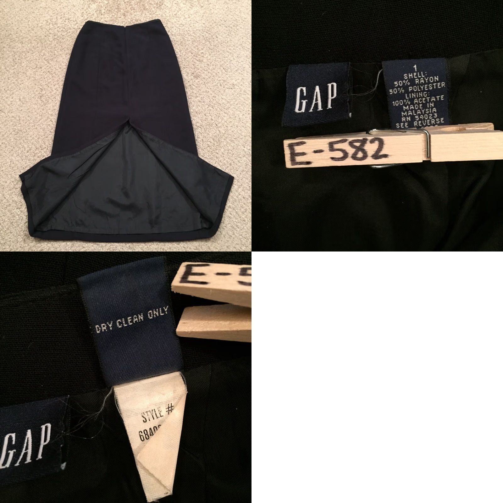 Gap Gap Skirt Maxi Long Lined Zip Black 1 Women Polyester Rayon Slit Vintage No Regular Size: 1 Black Maxi Skirt Womens Size 1 Long Lined Slit Size 25" / US 0 / IT 36 - 8 Thumbnail