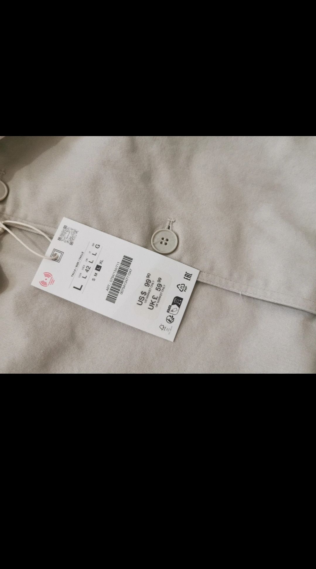 Zara Zara twill jacket size Large condition is brand new Size US L / EU 52-54 / 3 - 5 Thumbnail