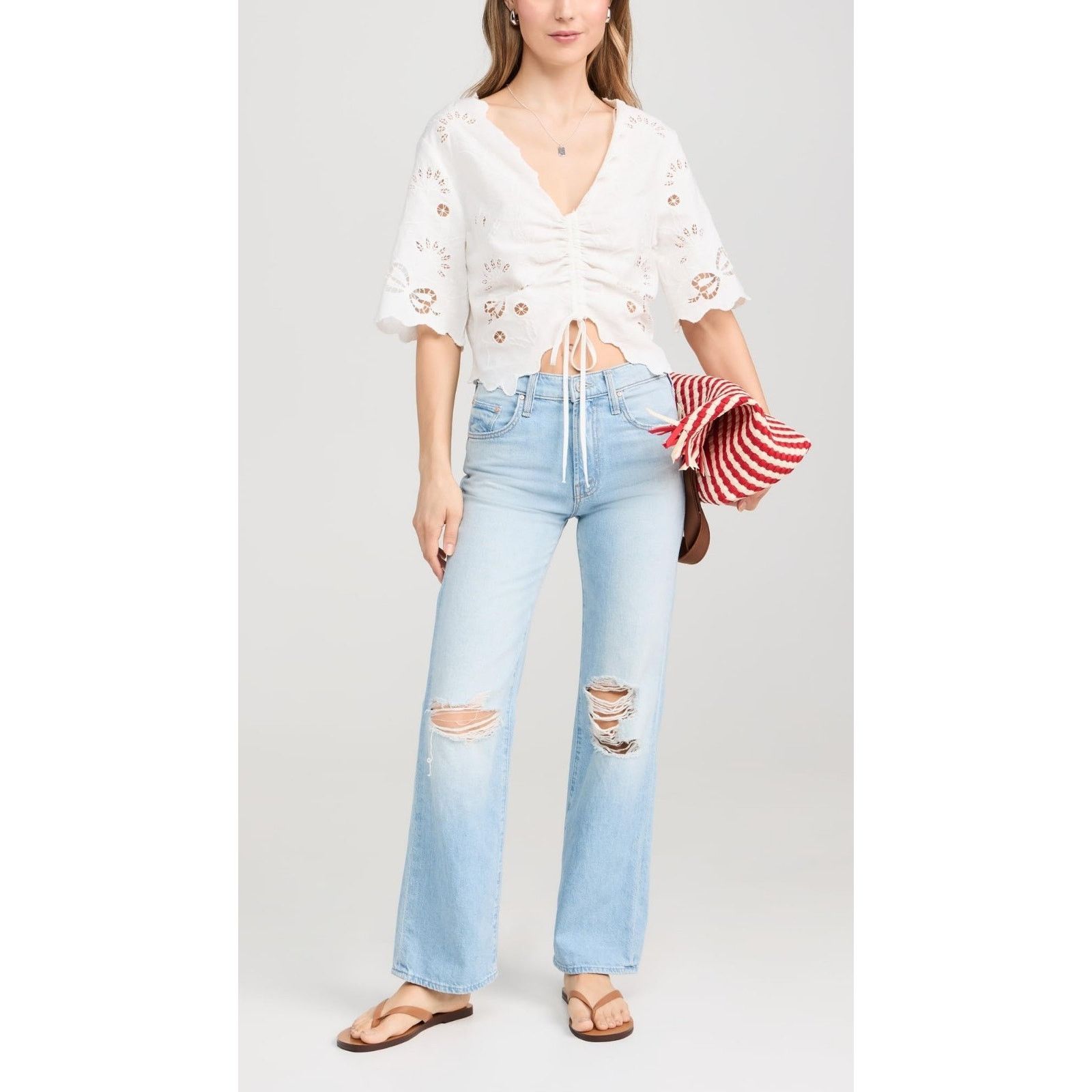 MOTHER Mother Superior The Rambler Zip Flood Jeans Ripped Off - 24 Size 24" / US 00 / IT 34 - 2 Thumbnail
