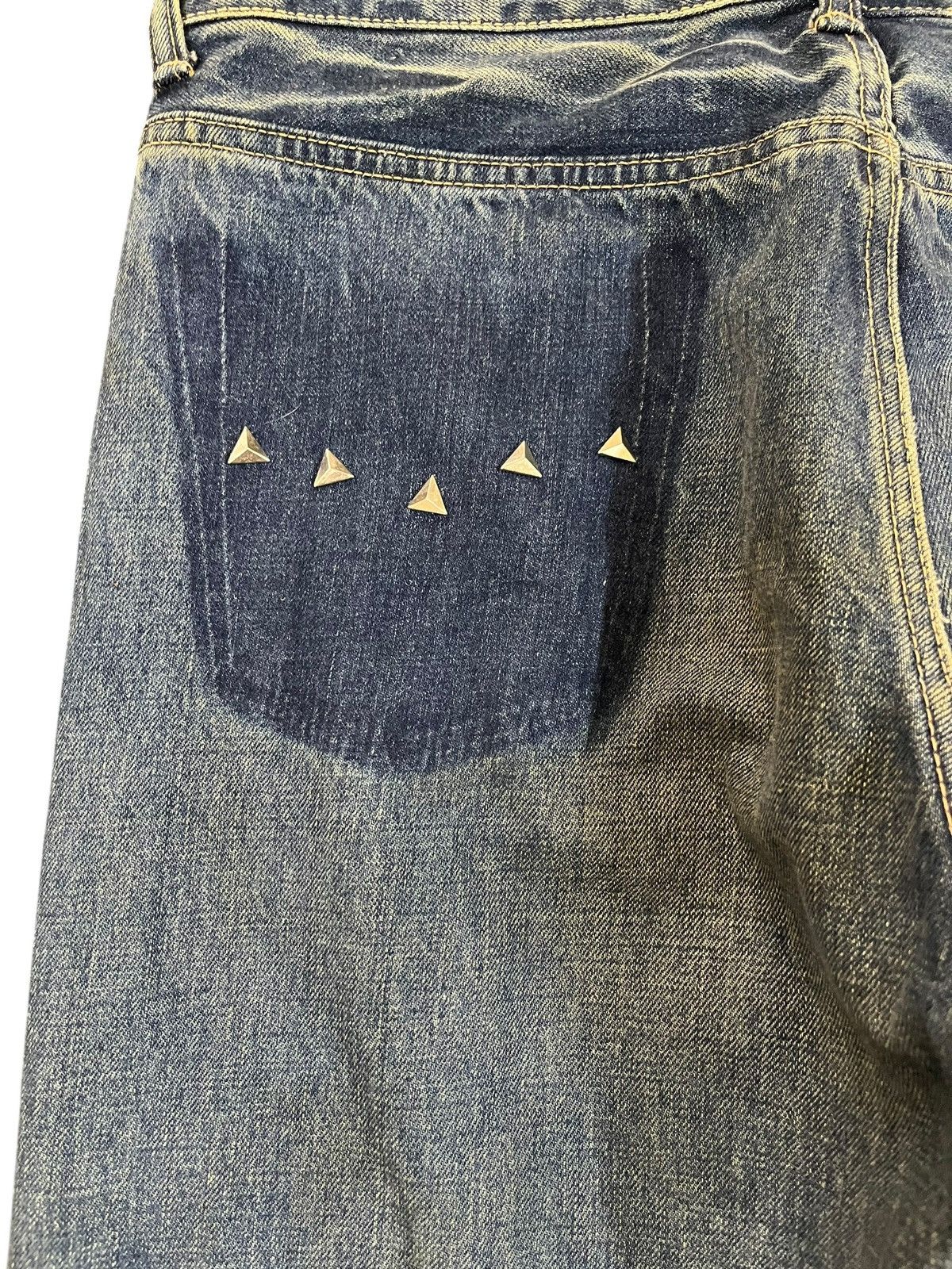Beauty Beast × Heron Preston Vintage WWL Reconstructed Studded Stars Denim Size US 32 / EU 48 - 7 Thumbnail