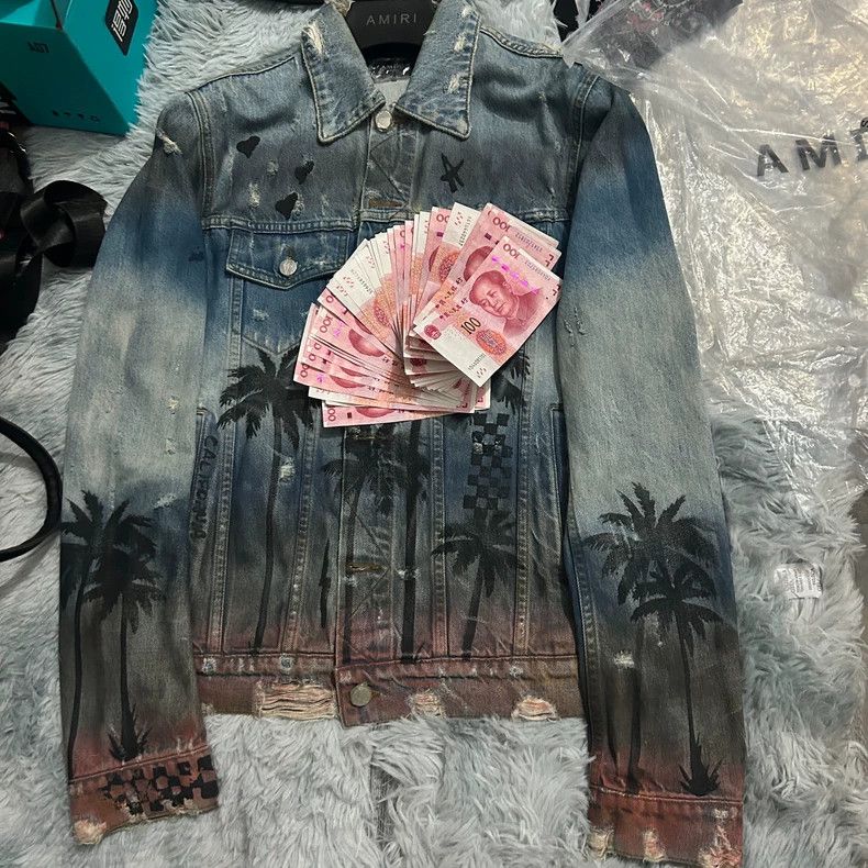 Amiri Amiri 18ss palm tree deinm jacket Size US M / EU 48-50 / 2 - 1 Thumbnail
