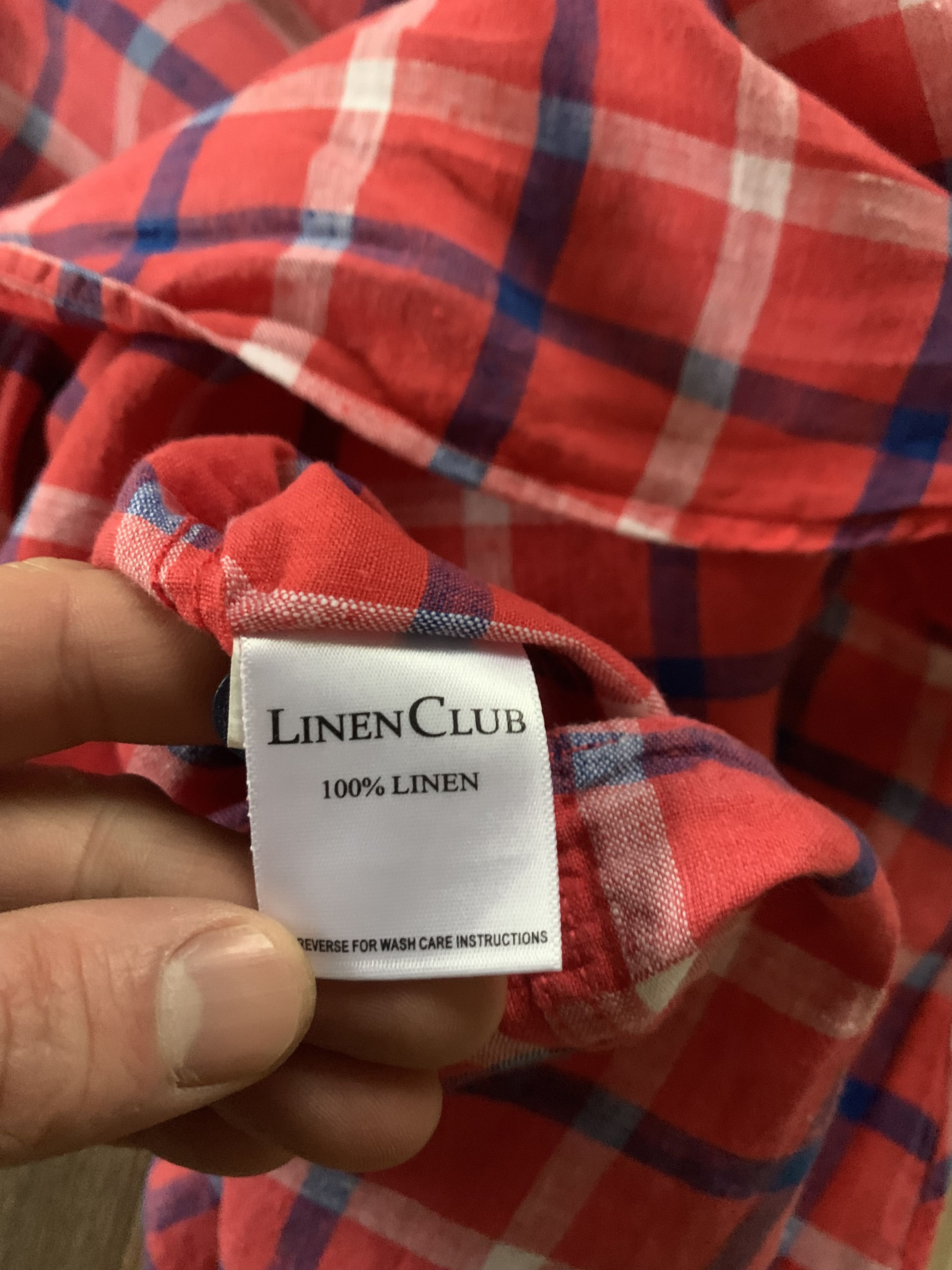 Other Linen Club Studio Plaid Linen Long Sleeve Shirt Size US L / EU 52-54 / 3 - 11 Thumbnail