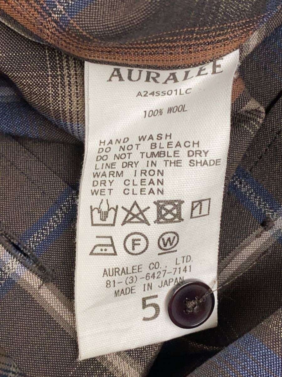 Auralee Brown Wool Check Long Sleeve Shirt Size US XXL / EU 58 / 5 - 4 Thumbnail