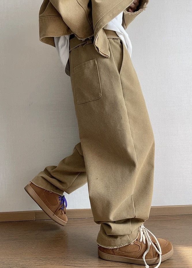 Japanese Brand × Vintage Cleanfit retro y2k workwear frayed loose baggy pants Size US 28 / EU 44 - 2 Thumbnail