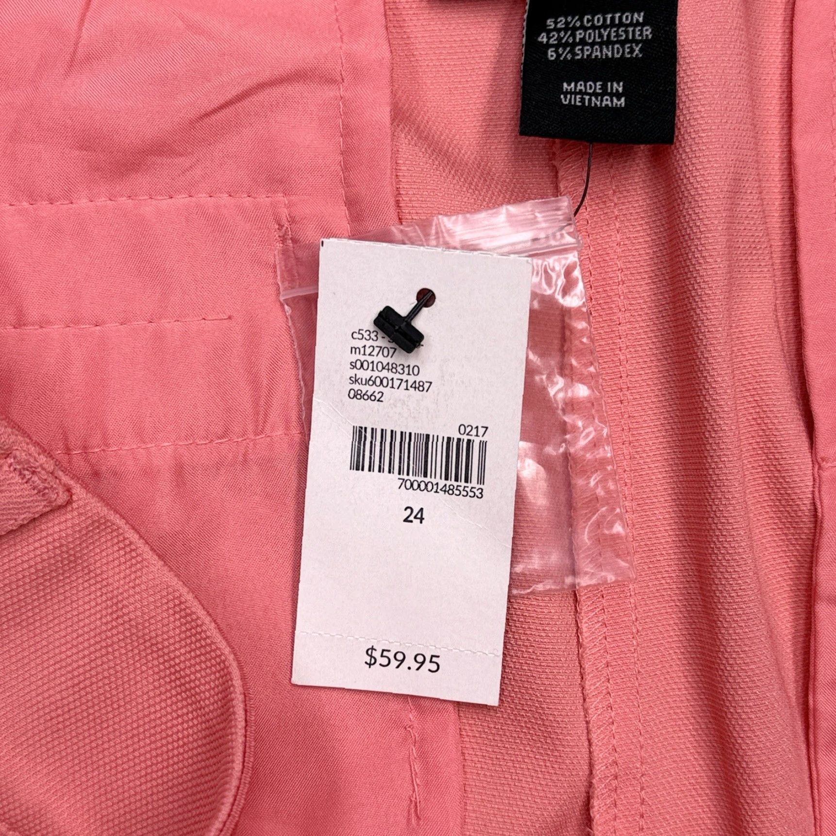 Vintage Lane Bryant Pants Tapered Dress Pants 24 Plus Pink High Rise Stretch Classic Fit 23.5 Inseam Wide Elastic? Size 42" / US 20 - 6 Thumbnail