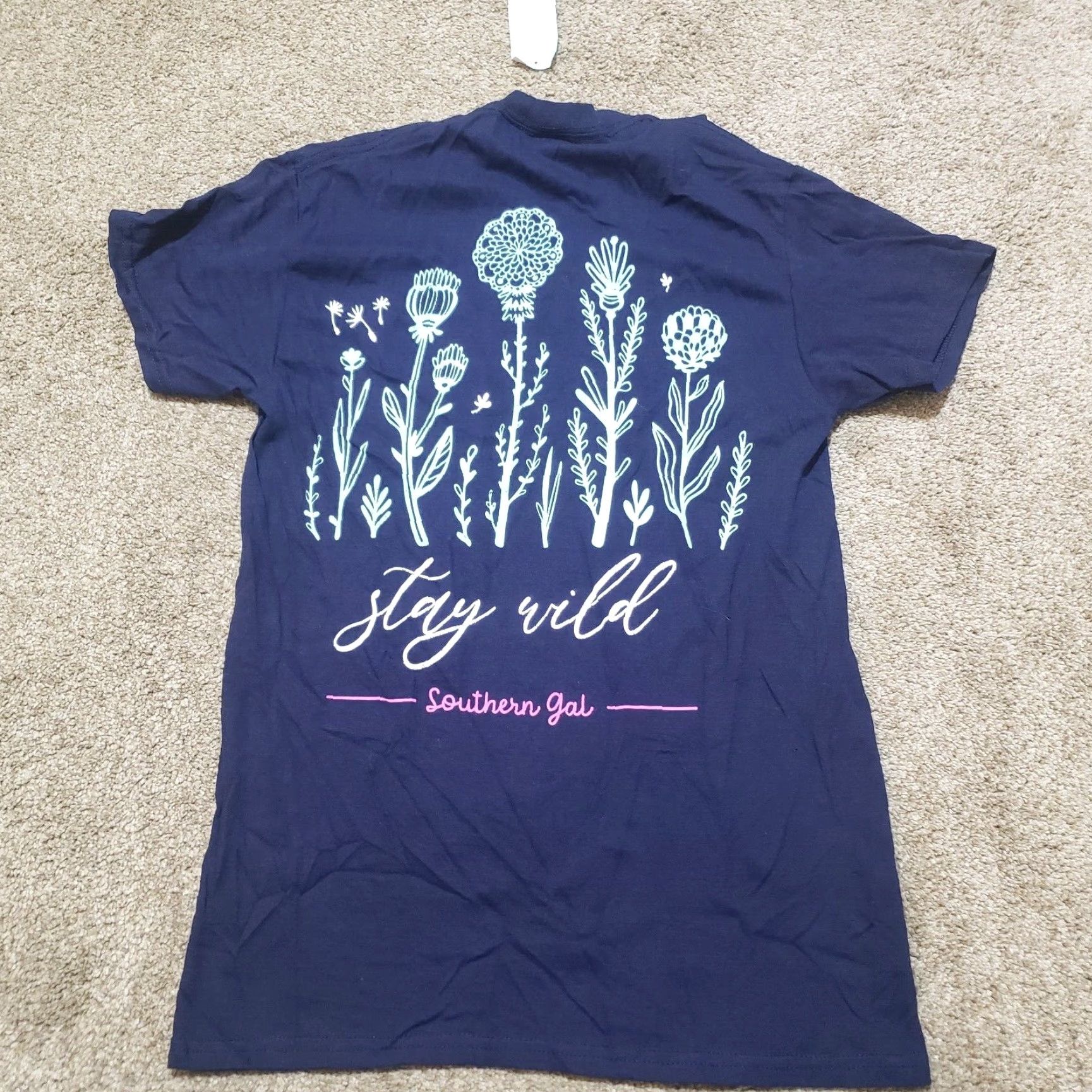 Vintage NEW Southern Gal Shirt Women's S Small Purple Stay Wild Flower Short Sleeve Shirts Womens S Purple Stay Wild Flower Short Sleeve Shirt Size S / US 4 / IT 40 - 8 Thumbnail