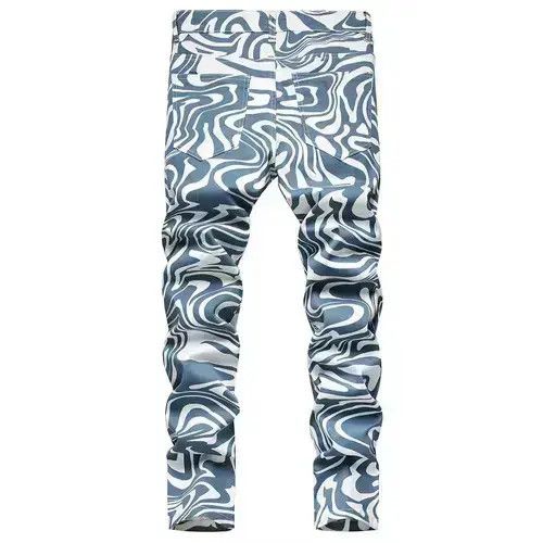 Jean Men 3D digital Printed Jeans Fashion Zebra Print Size US 34 / EU 50 - 7 Thumbnail