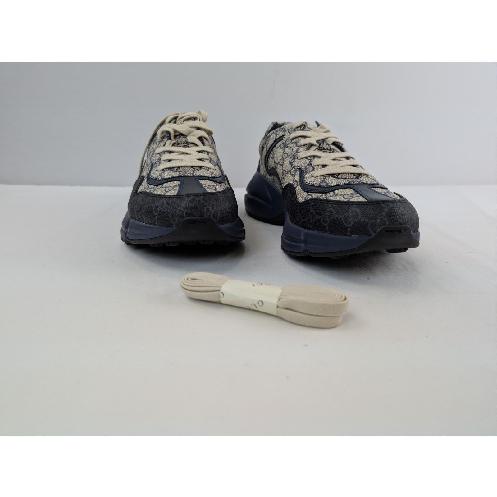 Gucci o1rshd1 Q:2 / Monogram GG Rhyton Canvas Sneakers in in Black Size US 13 / EU 46 - 5 Thumbnail