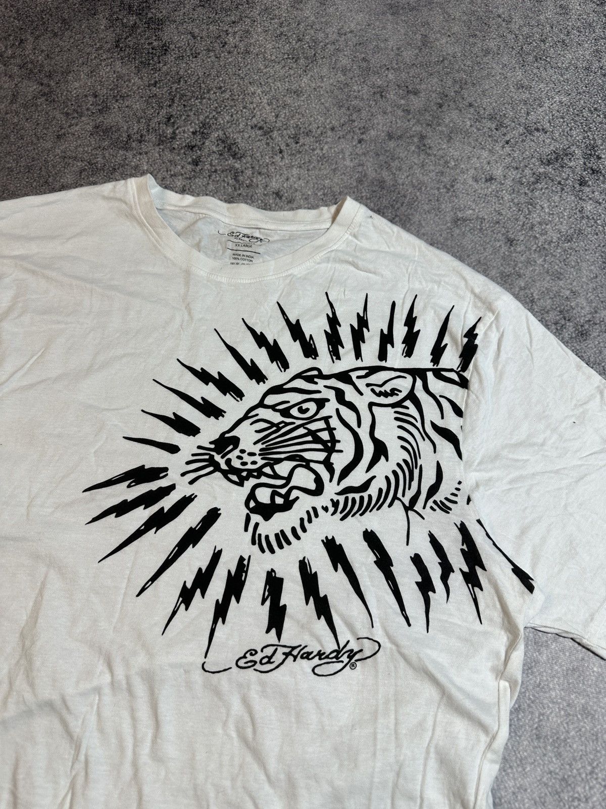 Christian Audigier × Ed Hardy Y2K Ed Hardy Christian Audigier Logo T-shirt Avant Garde Vtg Size US XXL / EU 58 / 5 - 2 Thumbnail