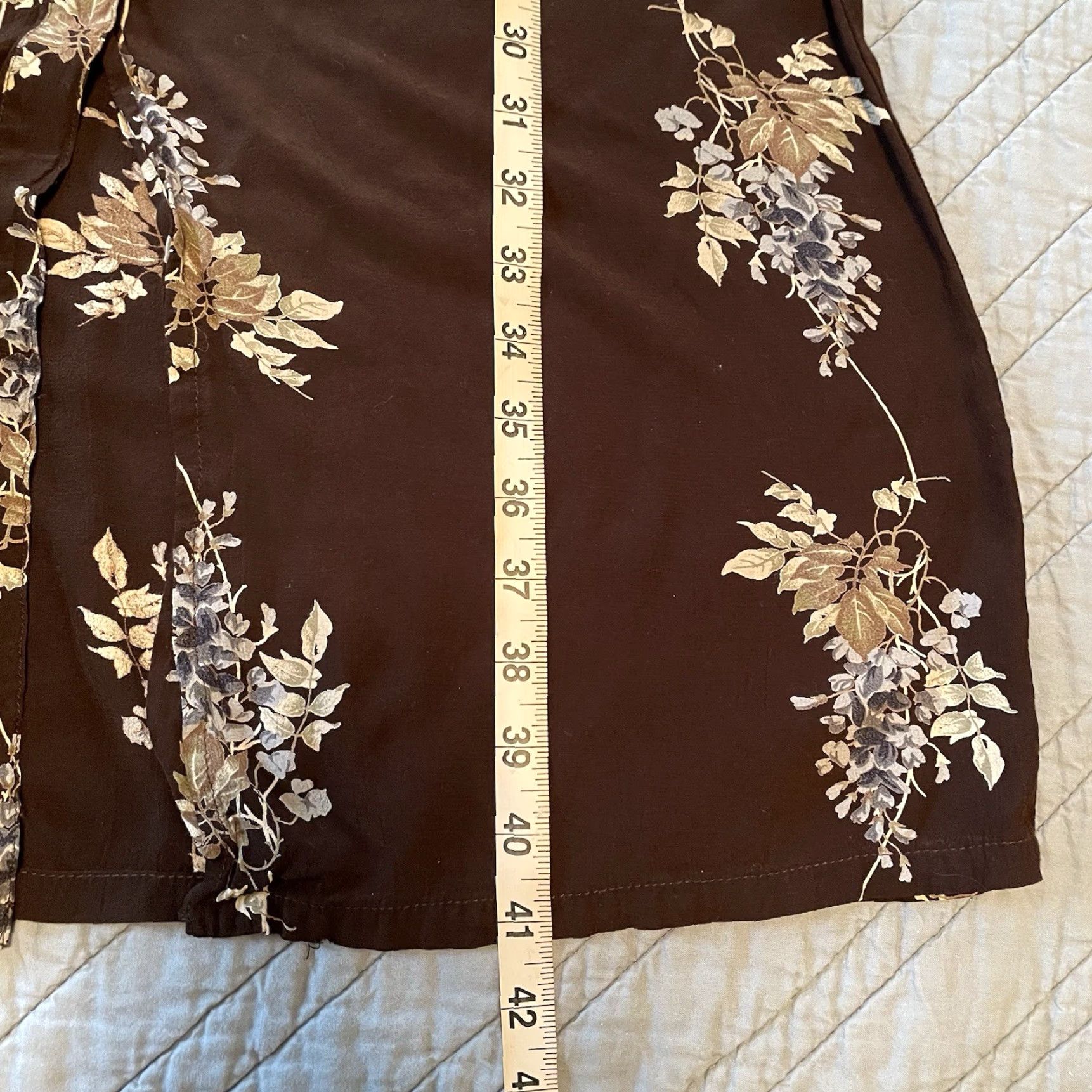 Vintage VINTAGE Jones Studio Midi shirt Dress floral blue brown 6P Womens Petite Size M / US 6-8 / IT 42-44 - 5 Thumbnail