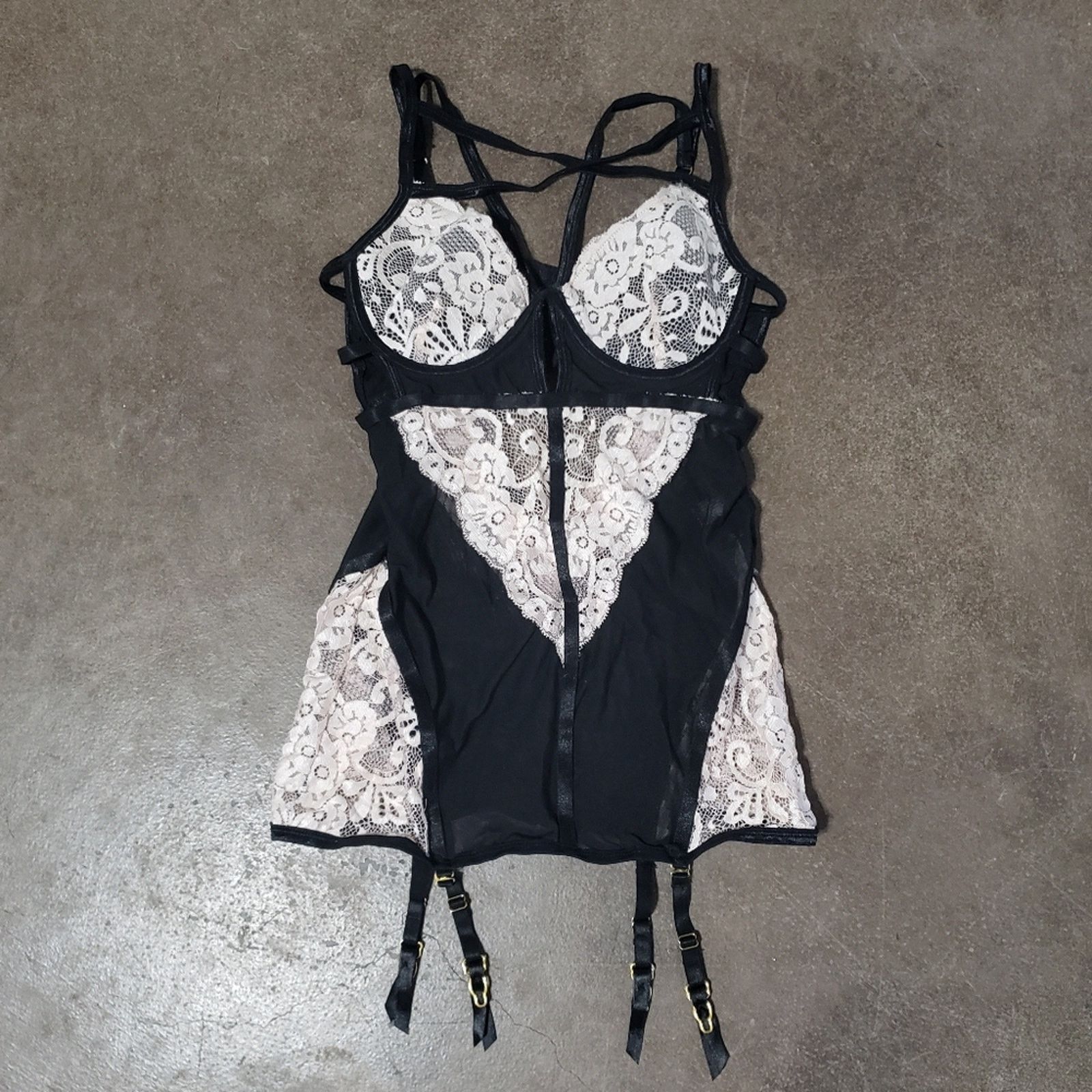 Other Black Nude | ICOLLECTION | Strappy Chemise Size ONE SIZE - 1 Thumbnail