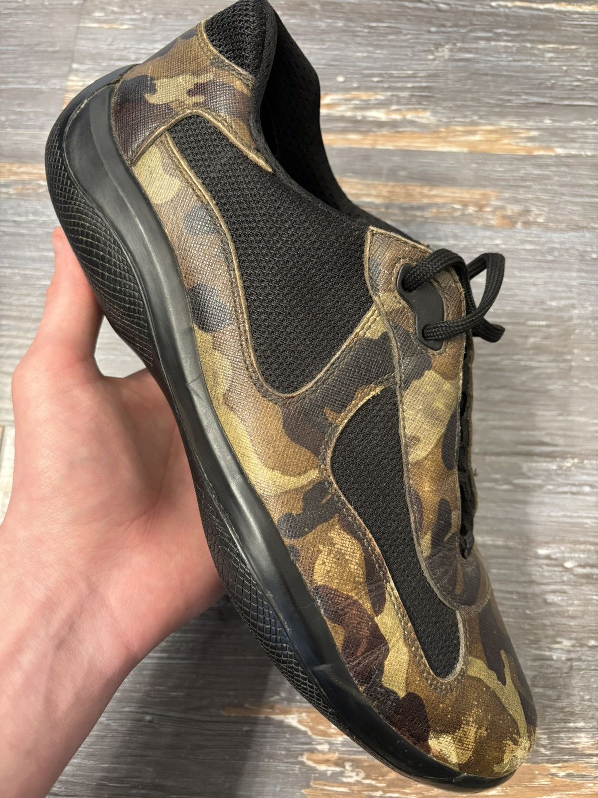 Prada Americas Cup Camo Leather Size 10 Size US 10 / EU 43 - 1 Thumbnail