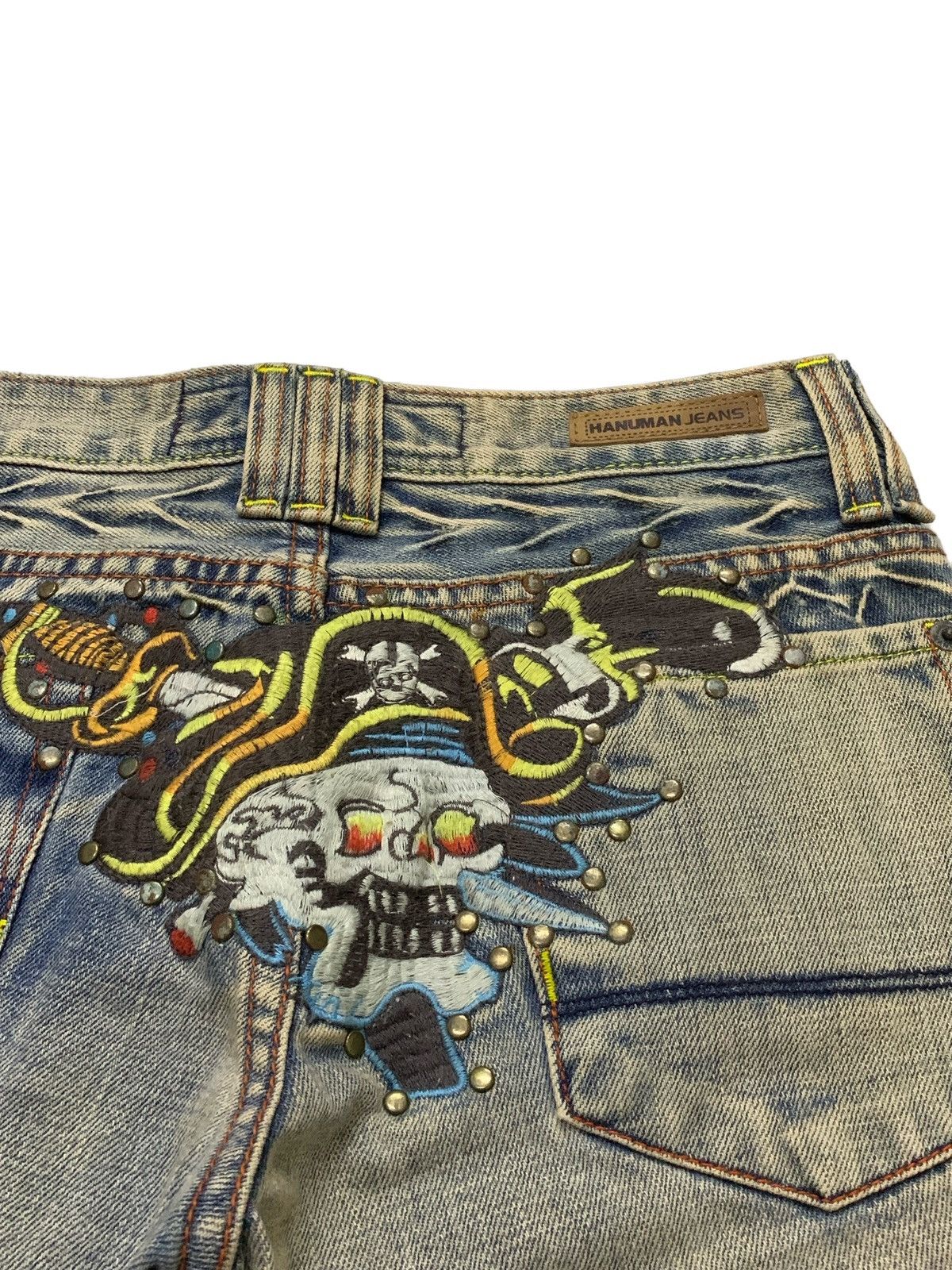 Hanuman Crazy Stud Rusty Mud Wash High Rise Denim Pants