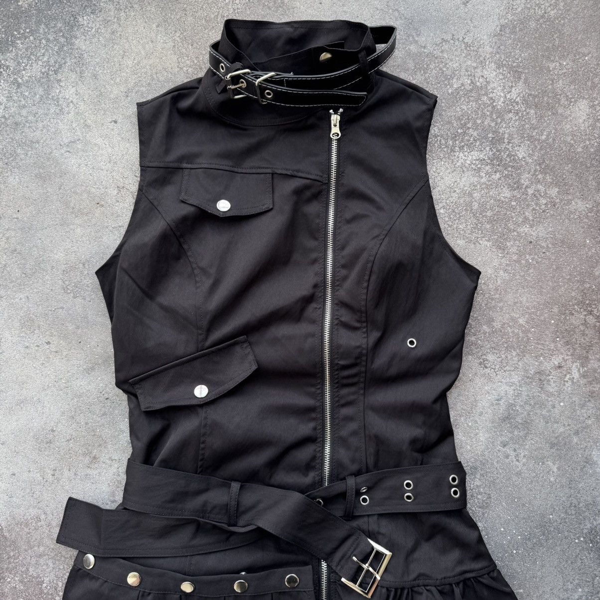 Hysteric Glamour Amazing Y2K Sexy Gothic Pleated Belted Dress (Tripp Vibe) Size M / US 6-8 / IT 42-44 - 2 Thumbnail