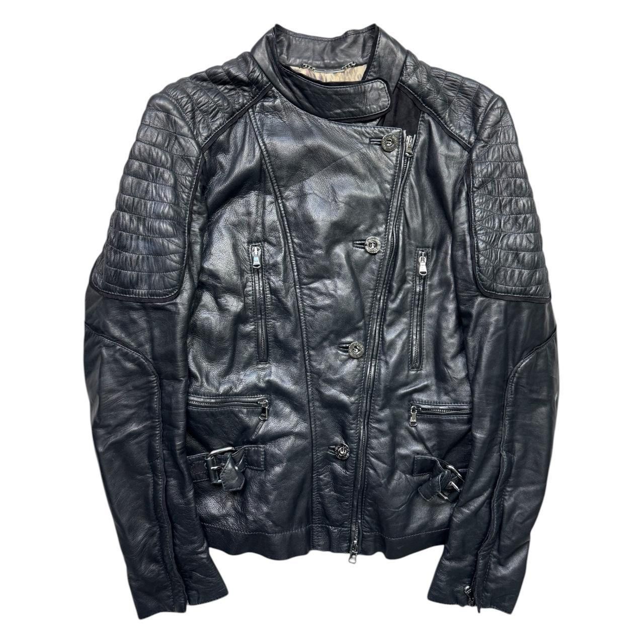 Roberto Cavalli Roberto Cavalli black leather jacket with asymmetrical Size M / US 6-8 / IT 42-44 - 1 Thumbnail
