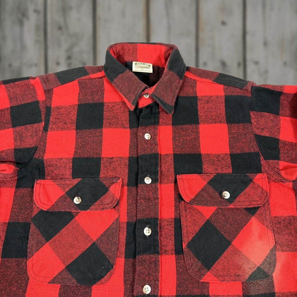 Vintage VINTAGE Five Brother Shirt Men M Red Buffalo Plaid Flannel Heavy Cotton 90s Size US M / EU 48-50 / 2 - 1 Thumbnail