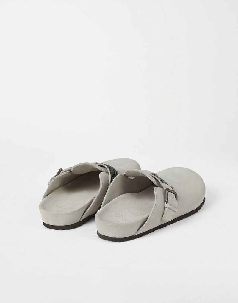 Brunello Cucinelli o1B3y1r0426 Suede Clogs in Grey Size US 8 / IT 38 - 3 Thumbnail