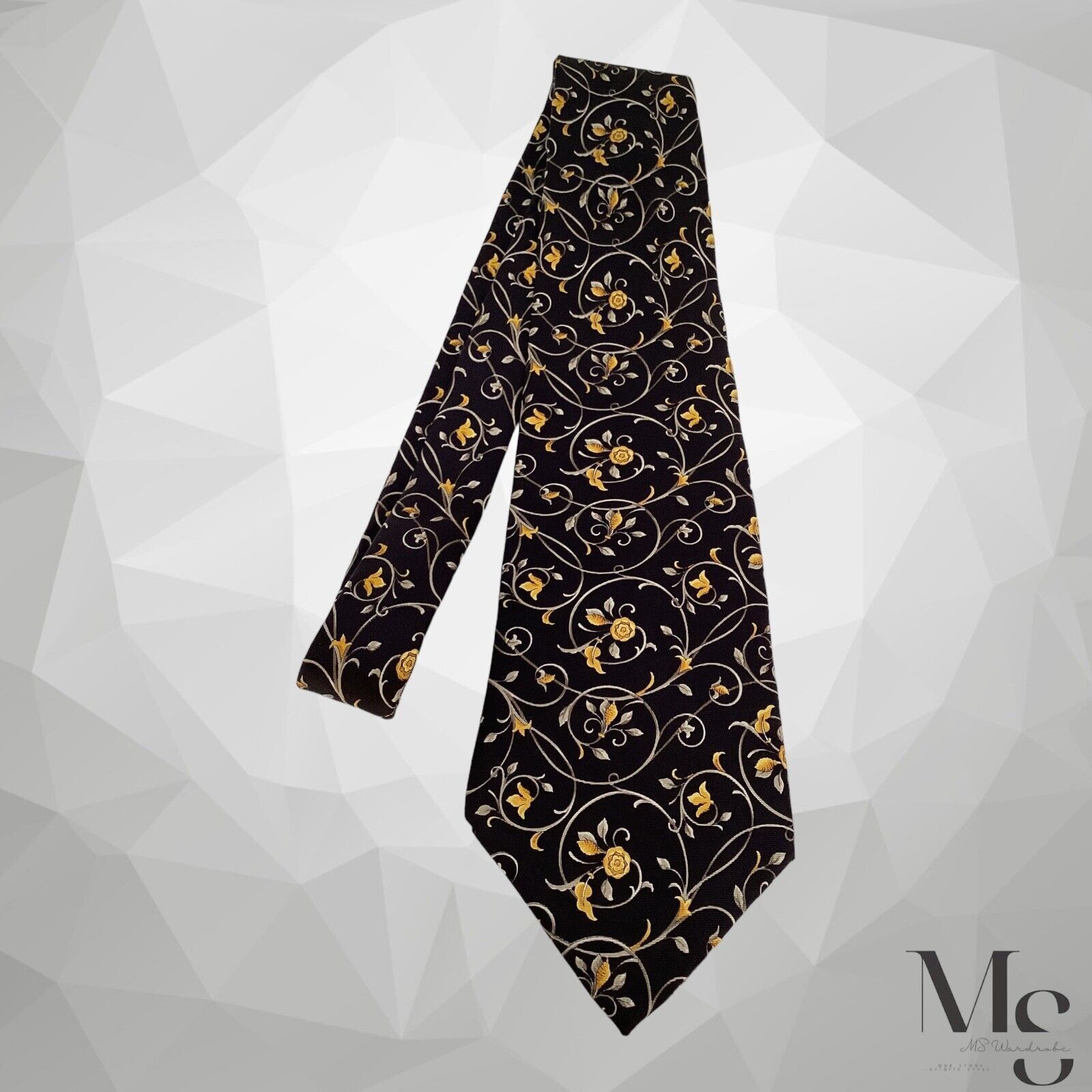 Other NINA RICCI Black Baroque Silk Tie Hand Made In France W: 4" Size ONE SIZE - 6 Thumbnail