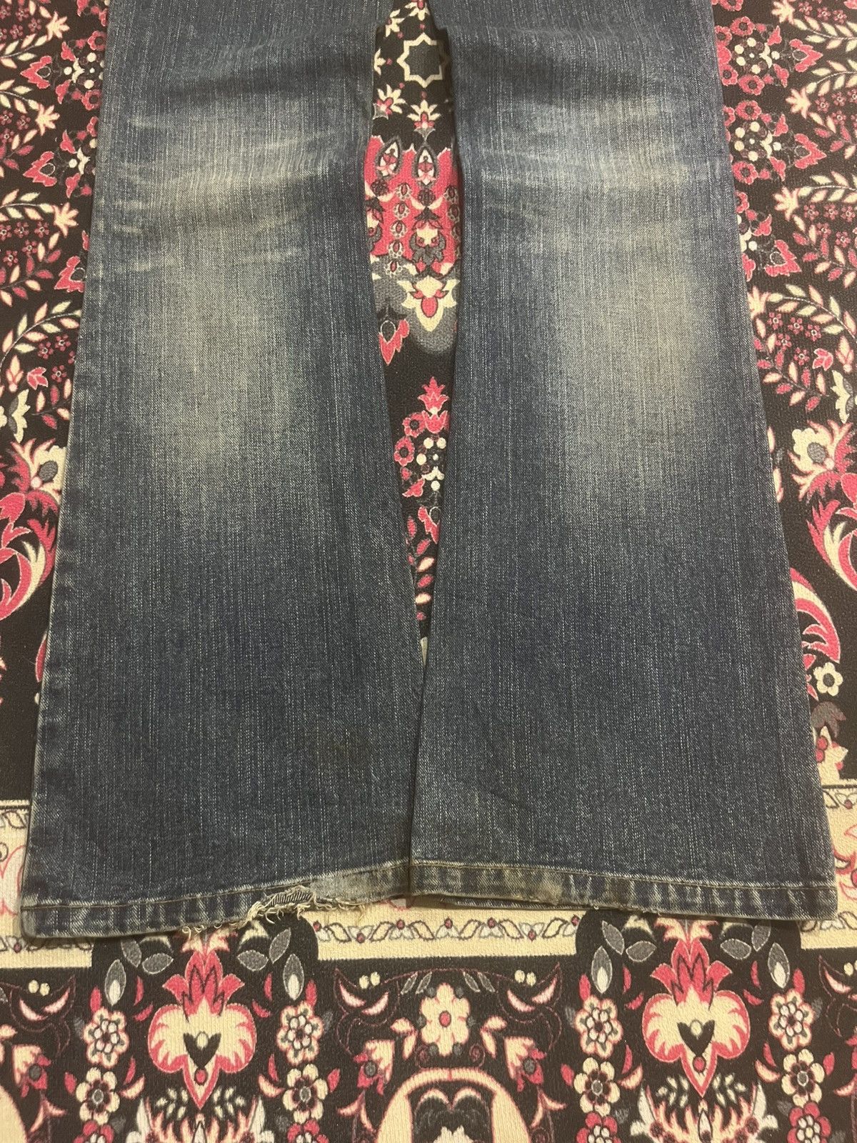 If Six Was Nine Japanese Brand EMS Excite Extreme Distressed Flare Jeans Size 28" / US 6 / IT 42 - 8 Thumbnail