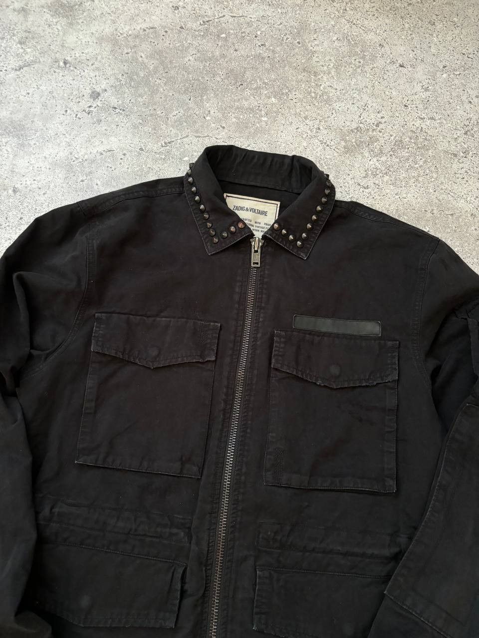 Zadig & Voltaire Denim Military Multipocket Spike Jacket Size US M / EU 48-50 / 2 - 1 Thumbnail
