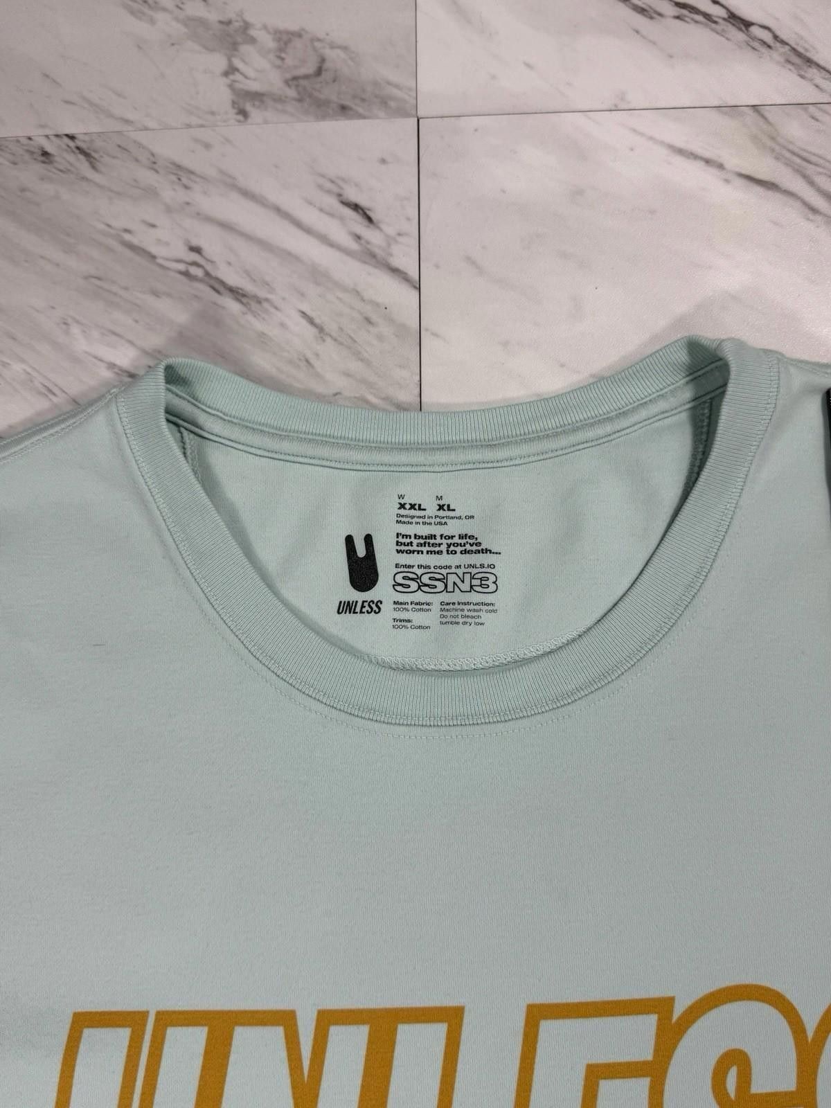 Other UNLESS “DON’T FEEL BAD” Mint Green Graphic Tee XL #8 Size US XL / EU 56 / 4 - 3 Thumbnail
