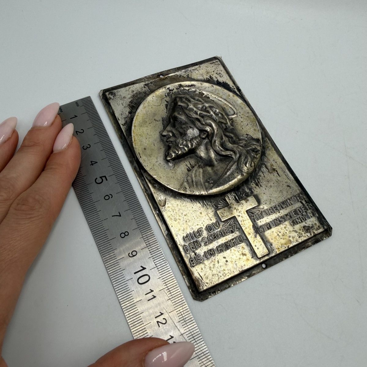 Vintage Vintage German Ecce Homo Jesus Christ Plaque Silver Plated Size ONE SIZE - 5 Thumbnail
