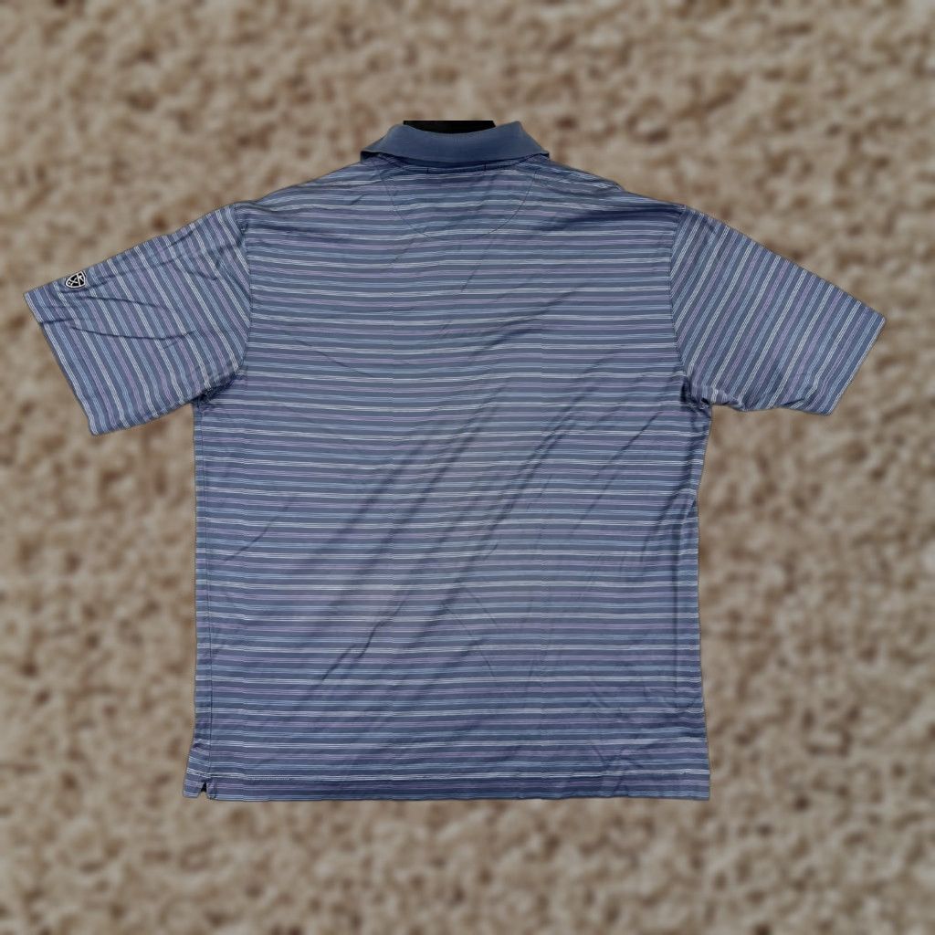 Nike Nike Tiger Woods Nike Dri-Fit Shirt Polo for Men Large Blue Striped 100% Cotton Golf / Casual Workwear Size US L / EU 52-54 / 3 - 1 Thumbnail