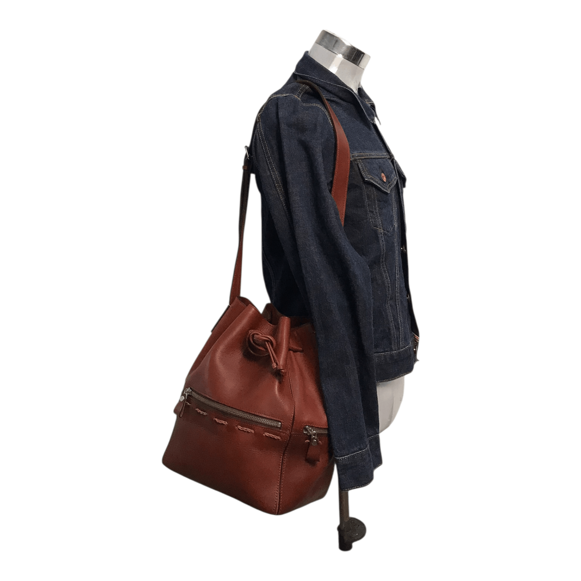 Leather A.Y.A Classic Heritage Leather Bucket Bag Size ONE SIZE - 1 Thumbnail