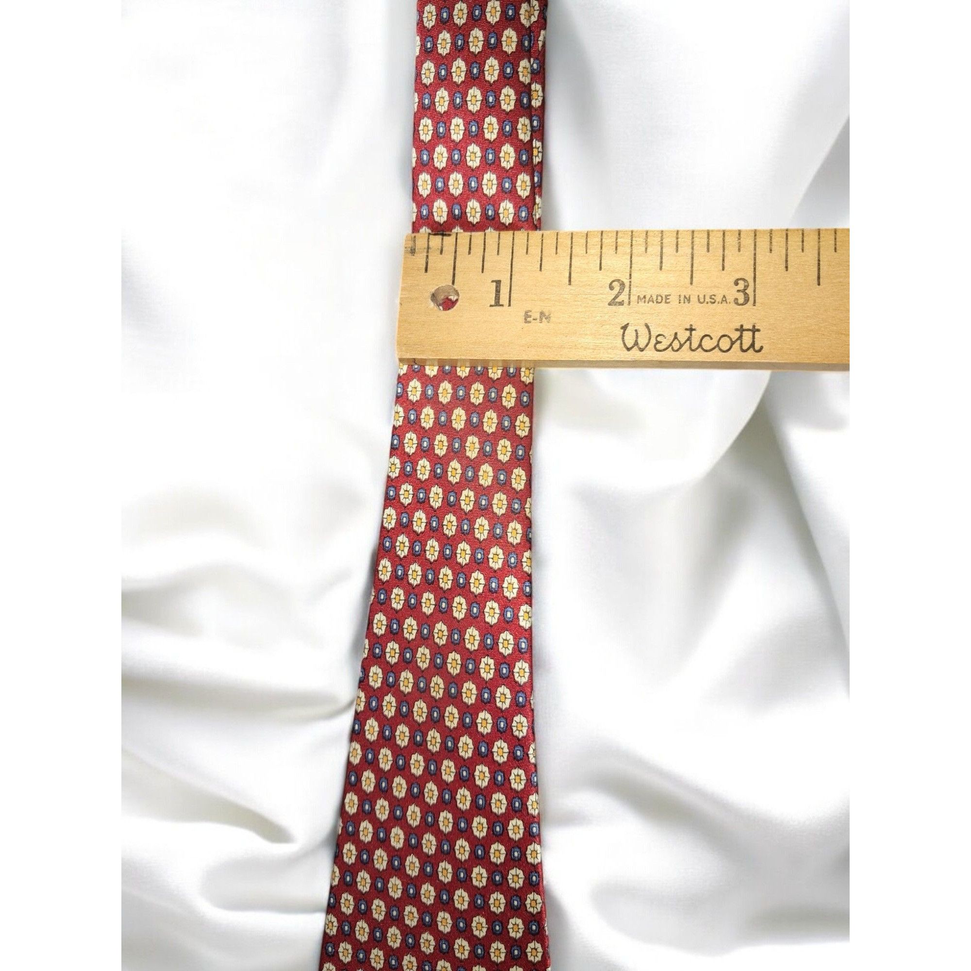 Other St. Loren 100% Silk Tie – Italian-Made Red Geometric Necktie Size ONE SIZE - 7 Thumbnail