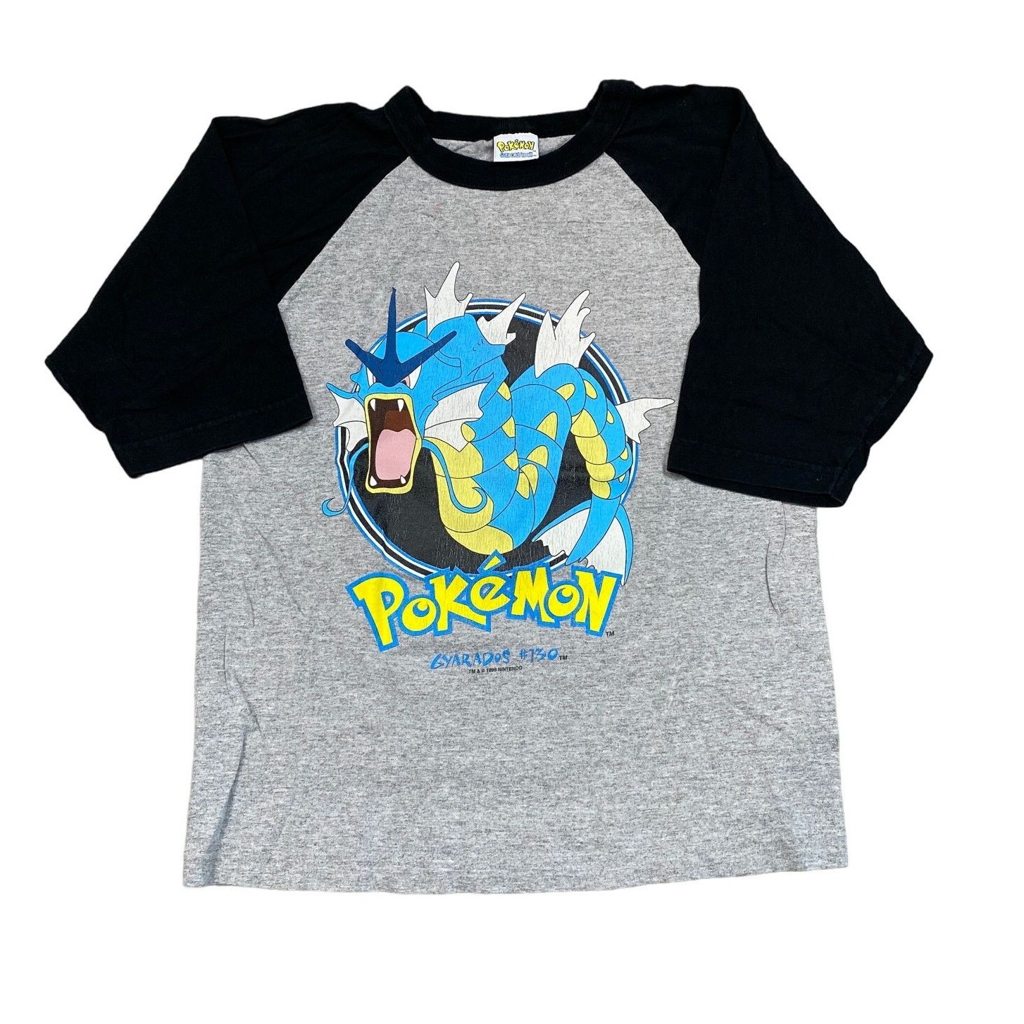 Pokemon × Vintage VTG 1999 Pokemon Gyarados 130 Raglan Baseball Shirt Medium Size US XXS / EU 40 - 1 Thumbnail