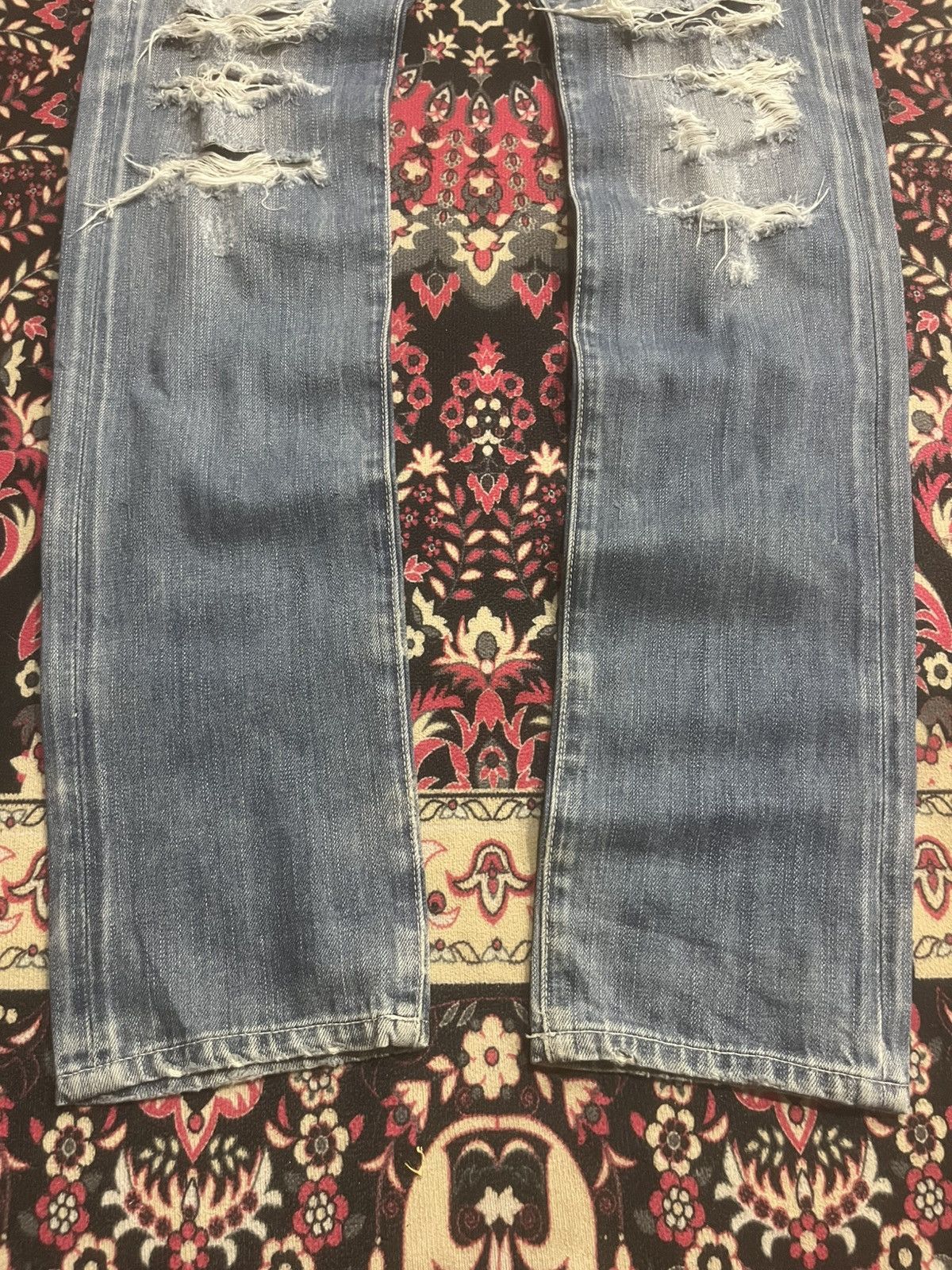 BUFFALO BOBS Japanese Brand Buffalo Bobs Trashed Ripped Skinny Fit Jeans Size US 32 / EU 48 - 8 Thumbnail