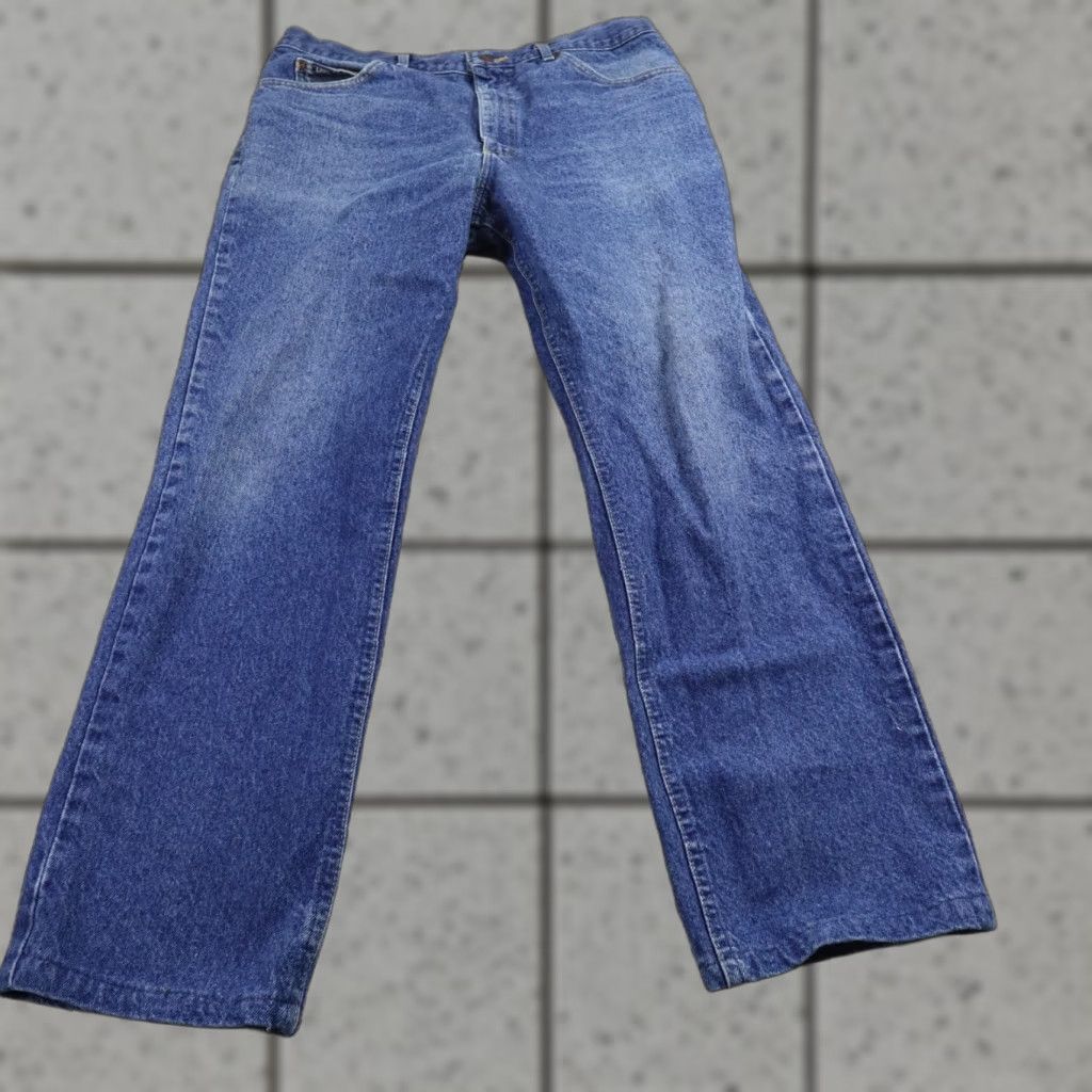 Lee VTG Lee Jeans Mens 36X32 Dark Blue Denim Pants Straight Western 90s USA Jeans Mens Size 36 Regular Blue Denim Jeans Size US 36 / EU 52 - 1 Thumbnail