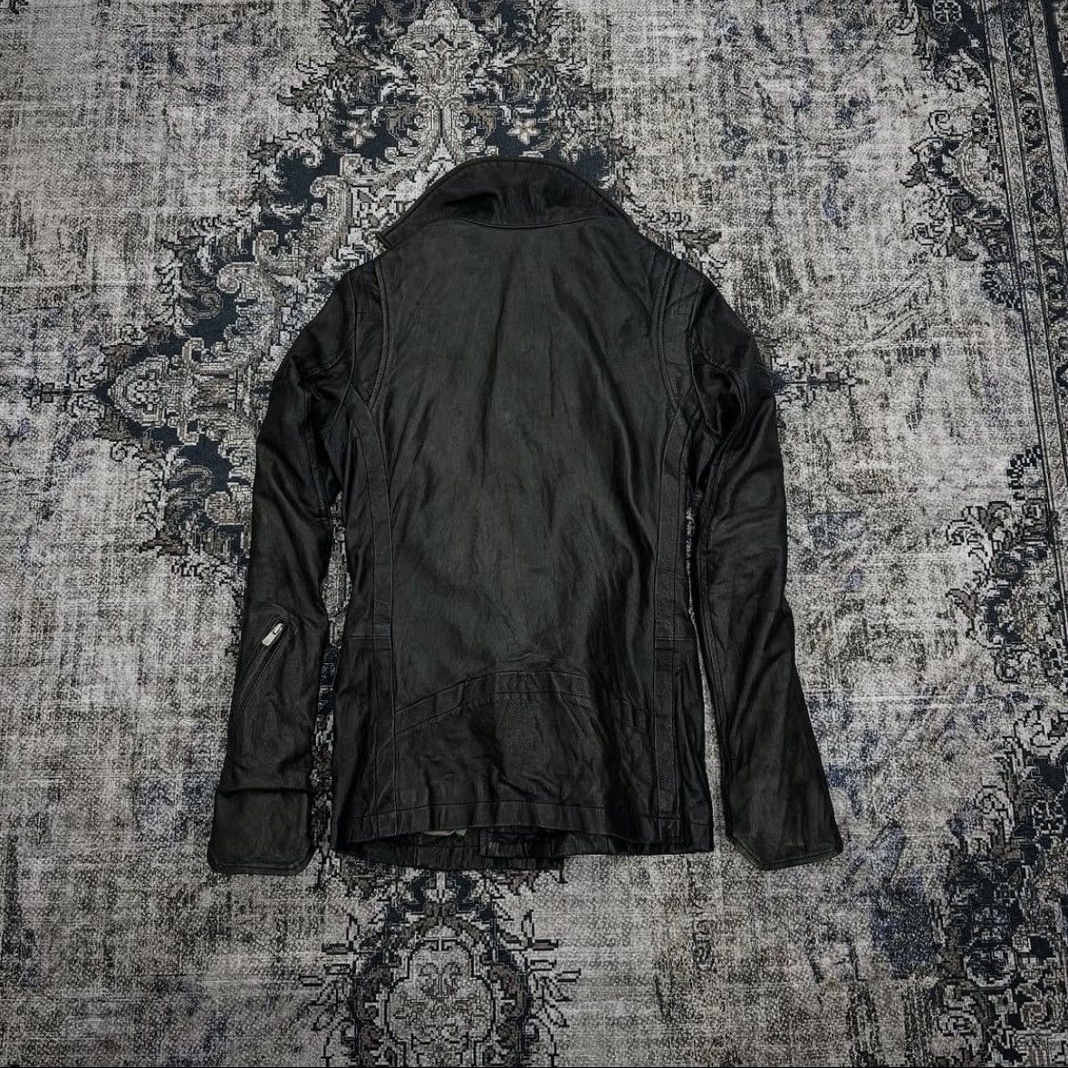 Ekam Bajra 00's archive high neck leather jacket | Grailed