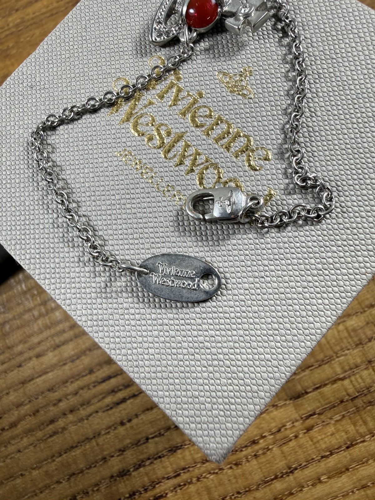 Vivienne Westwood Vivienne Westwood Diamante Heart Pendant Bracelet In Silver Size ONE SIZE - 5 Thumbnail