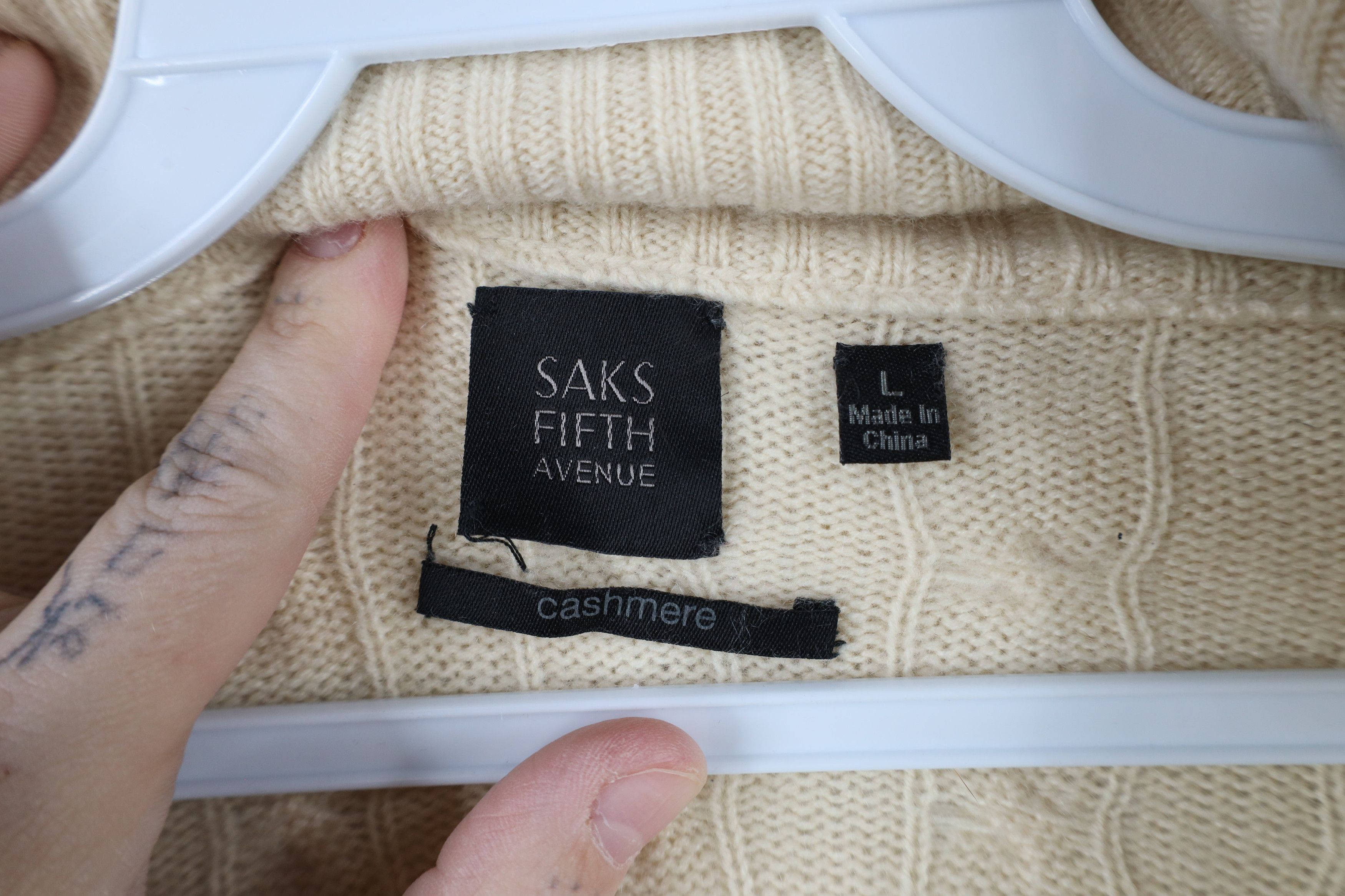 Vintage Vintage Y2K Saks Fifth Avenue Cable Knit Zip Sweater Size L / US 10 / IT 46 - 7 Thumbnail