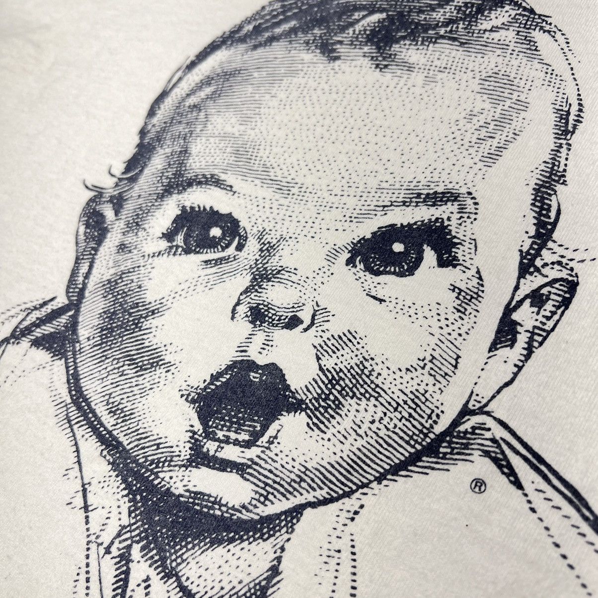 Fruit Of The Loom × Vintage VTG Gerber Baby Tee Shirt White Promo Face Graphic Heavy Size US XL / EU 56 / 4 - 4 Thumbnail