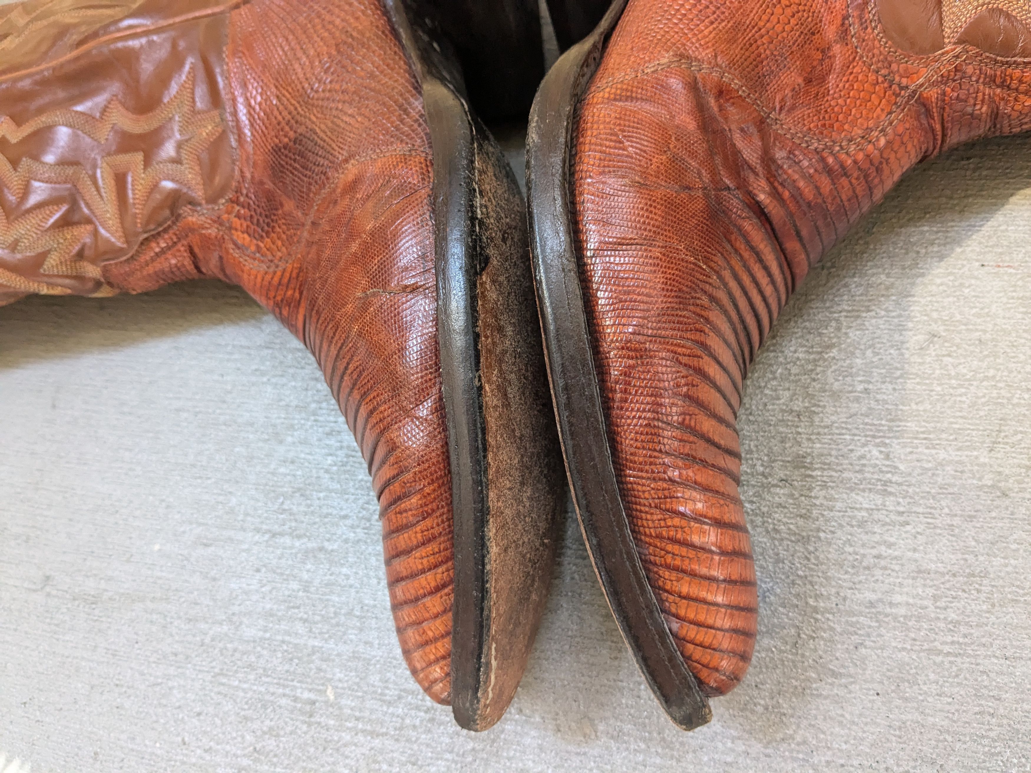 Tony Lama Tony Lama Cowboy Boots Lizard Brown 9.5 D Botas USA Size US 9.5 / EU 42-43 - 7 Thumbnail