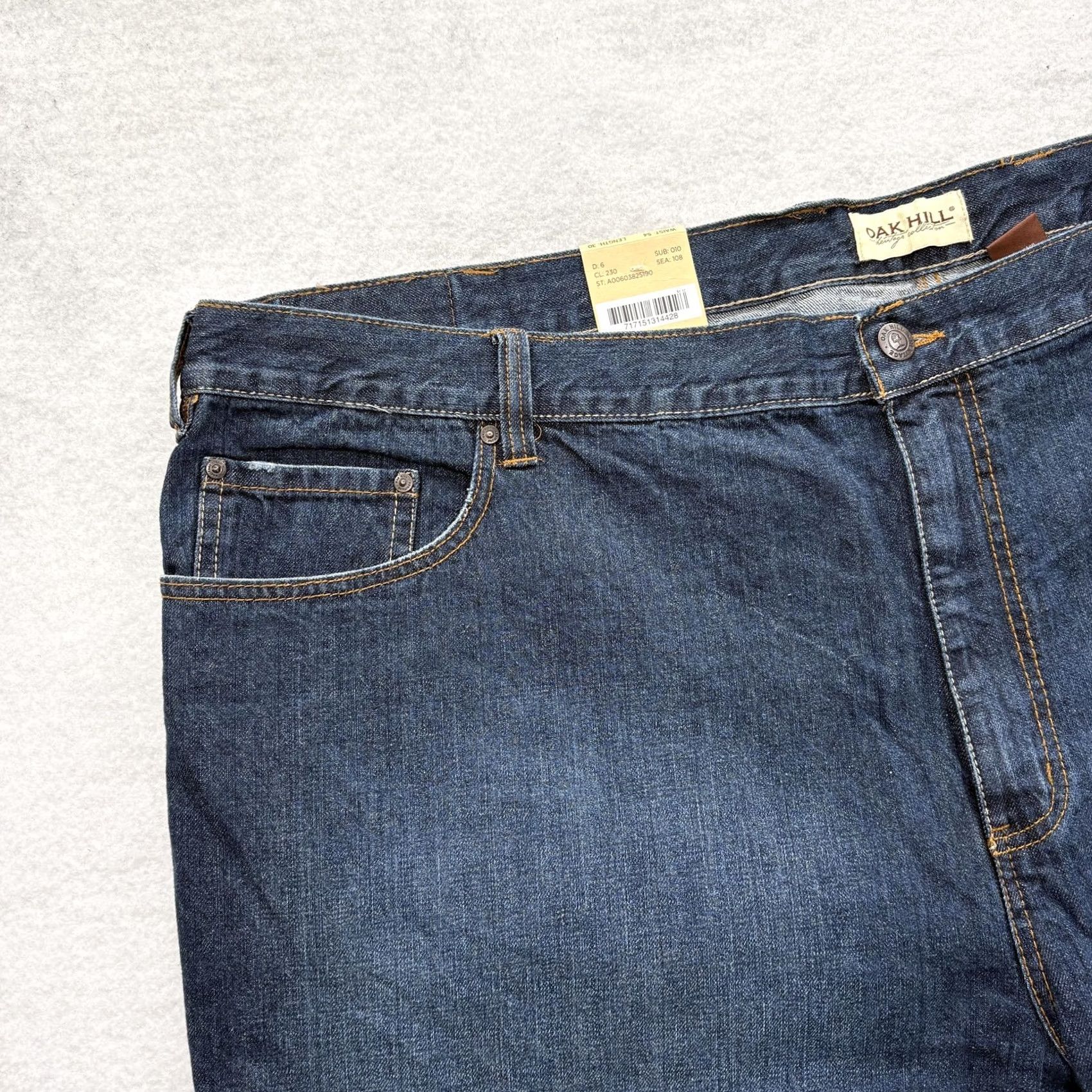 Vintage Oak Hill Heritage Collection Jeans Mens 54x30 Blue Medium Wash Classic Fit Denim Straight Pocket Zip Mens jeans blue 54 30 Size US 38 / EU 54 - 2 Thumbnail