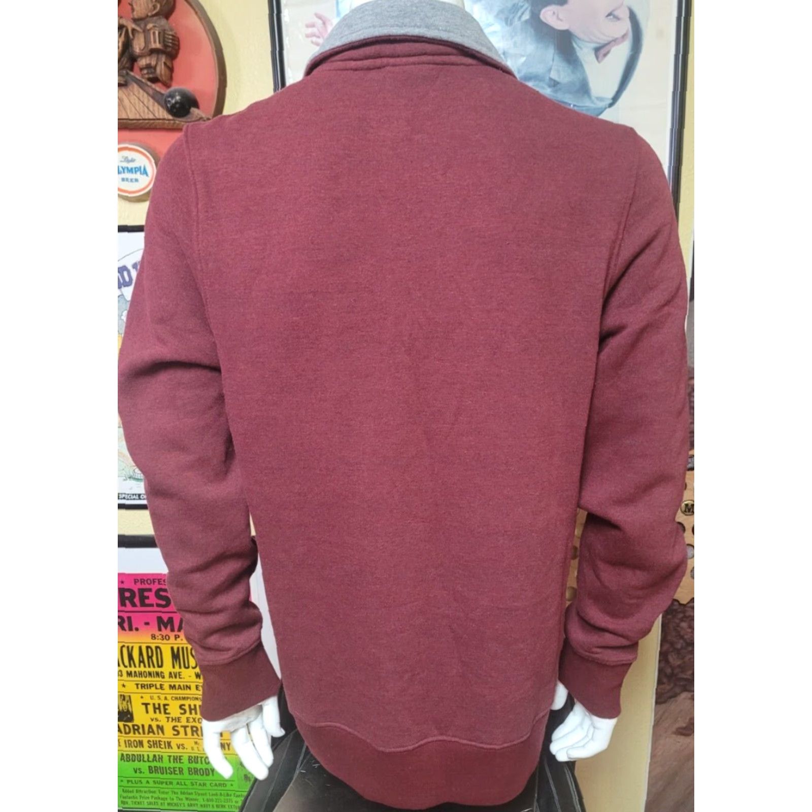 J Brand HOMAGE Sweater Pullover 1/4 Zip Red Maroon Long Sleeve Knits Men L Vintage 90s Retro Shirt? Size US L / EU 52-54 / 3 - 4 Thumbnail