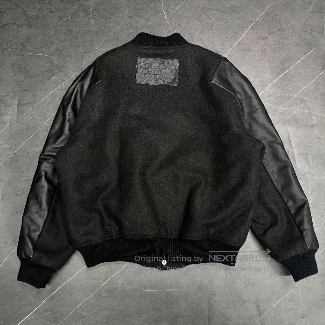 Acne Studios gray leather sleeve bomber jacket. Size US M / EU 48-50 / 2 - 2 Thumbnail