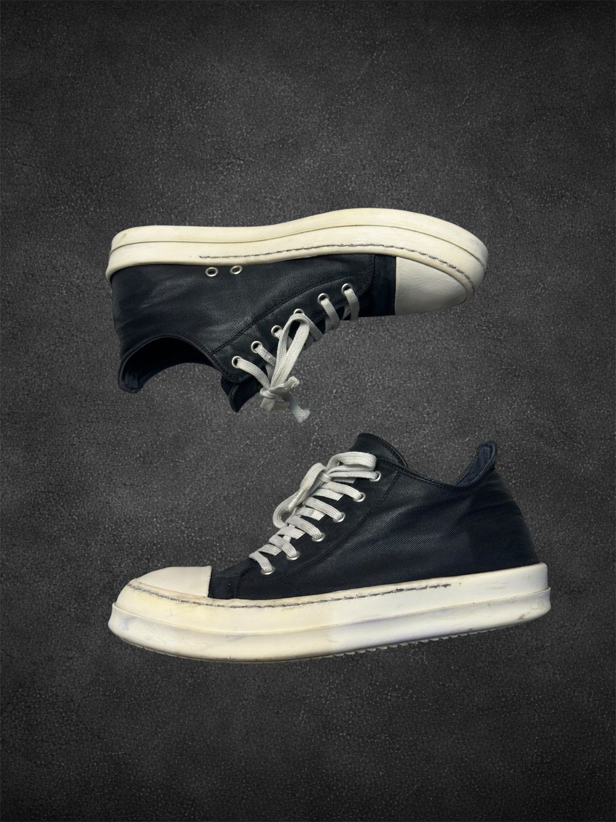 Rick Owens Rick Owens waxed canvas low ramones Size US 8.5 / EU 41-42 - 7 Thumbnail