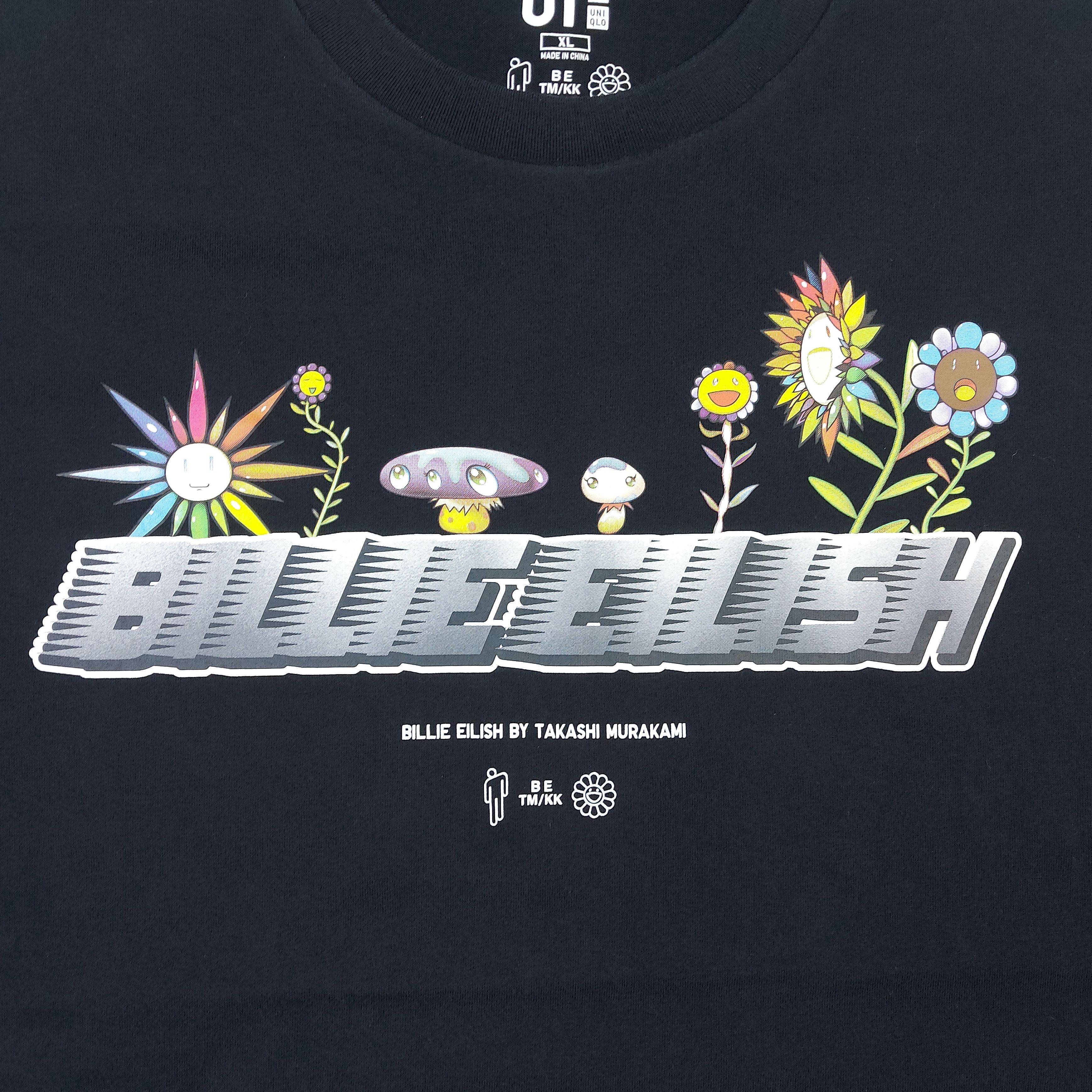 Billie Eilish × Takashi Murakami Billie Eilish x Takashi Murakami Uniqlo UT Black Flower TEE Size US XL / EU 56 / 4 - 2 Thumbnail
