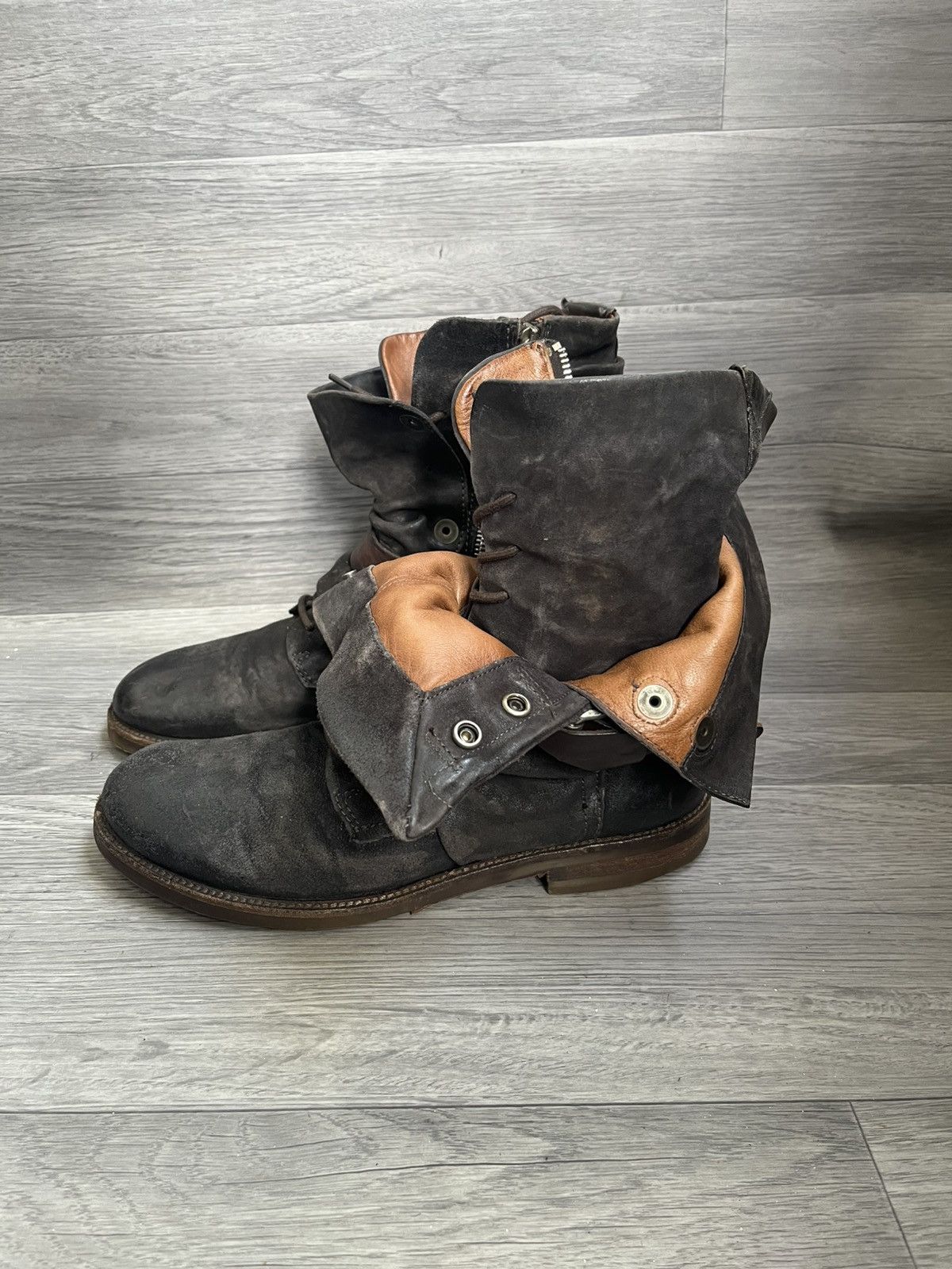 A.S 98 layered leather boots guidi, kimrii,14th addiction