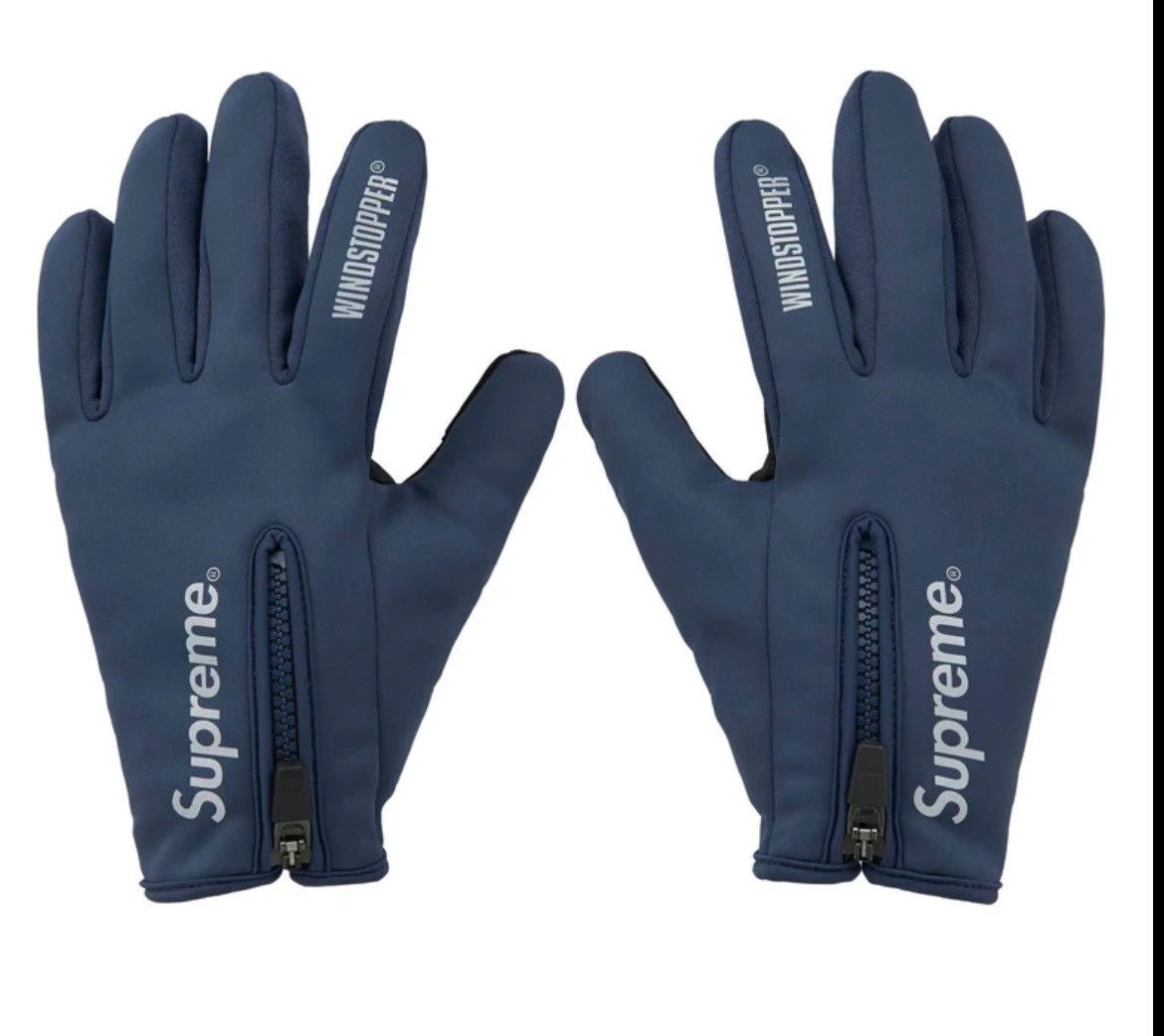 Supreme Supreme Windstopper Zip Up Gloves Navy XL | Grailed