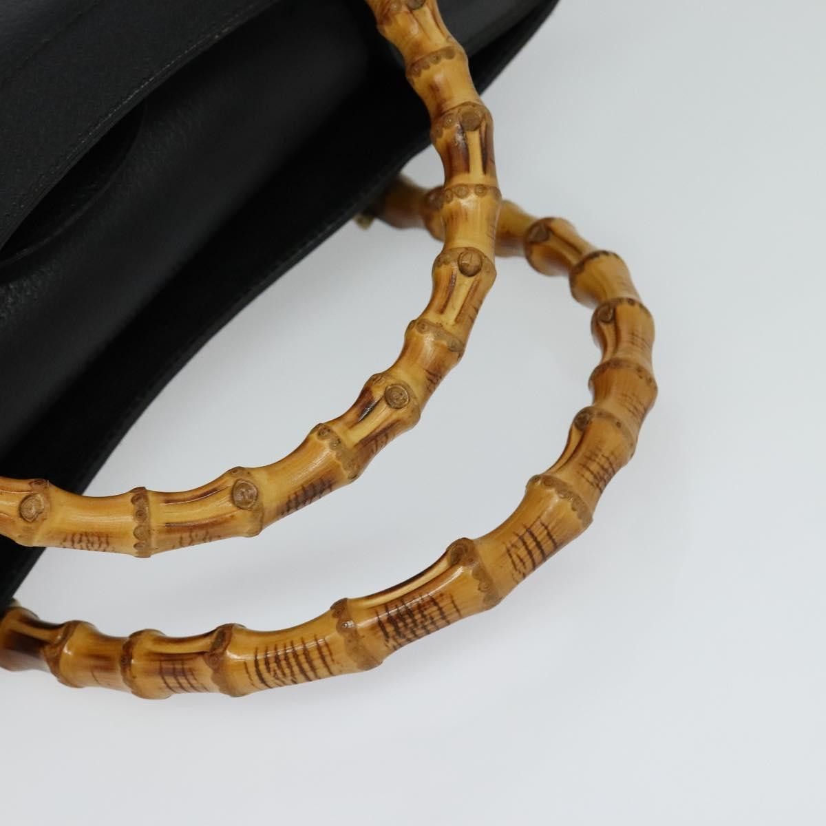 Gucci GUCCI Bamboo Hand Bag Leather Black Gold 002 002 Size ONE SIZE - 7 Thumbnail