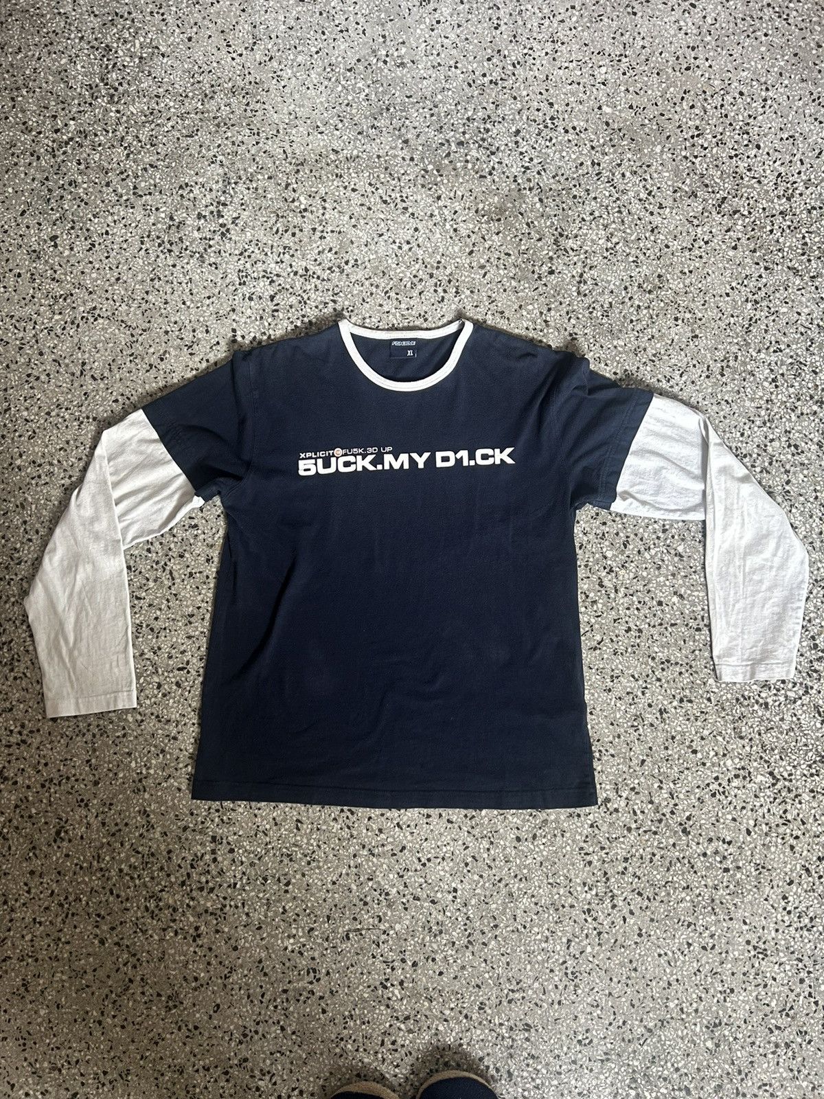 Image of Vintage Fishbone 5Uck My D1Ck (Suck My Dick) in Navy, Men's (Size XL)