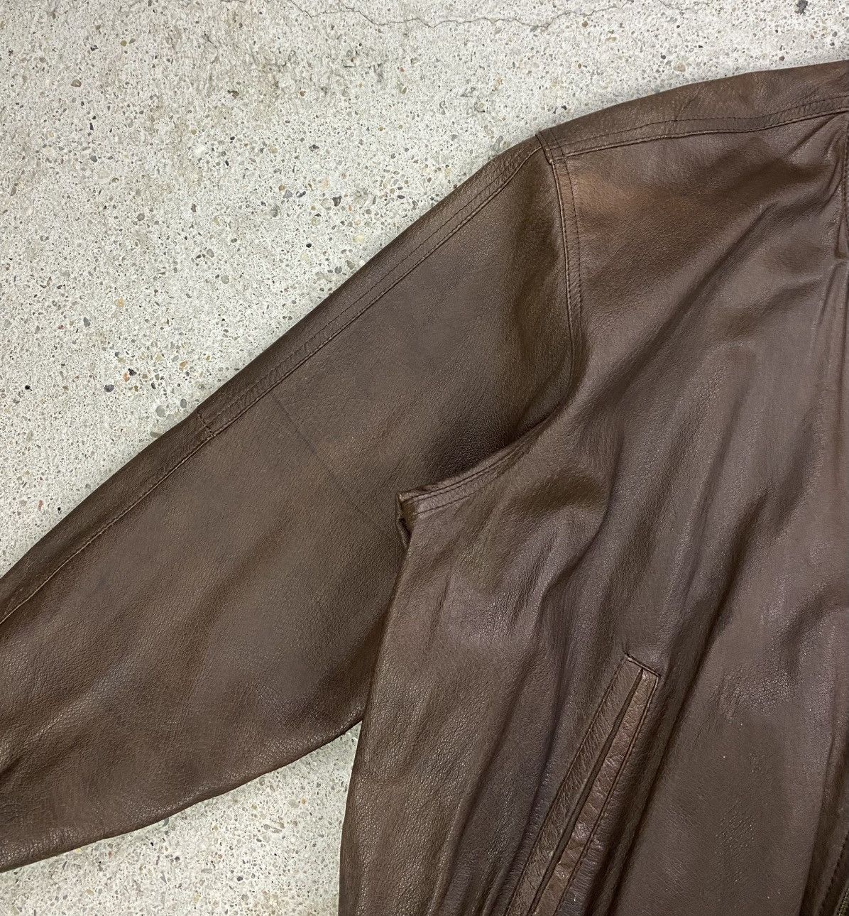 Japanese Brand Vintage leather bomber jacket avant garde cropped brown Size US L / EU 52-54 / 3 - 2 Thumbnail