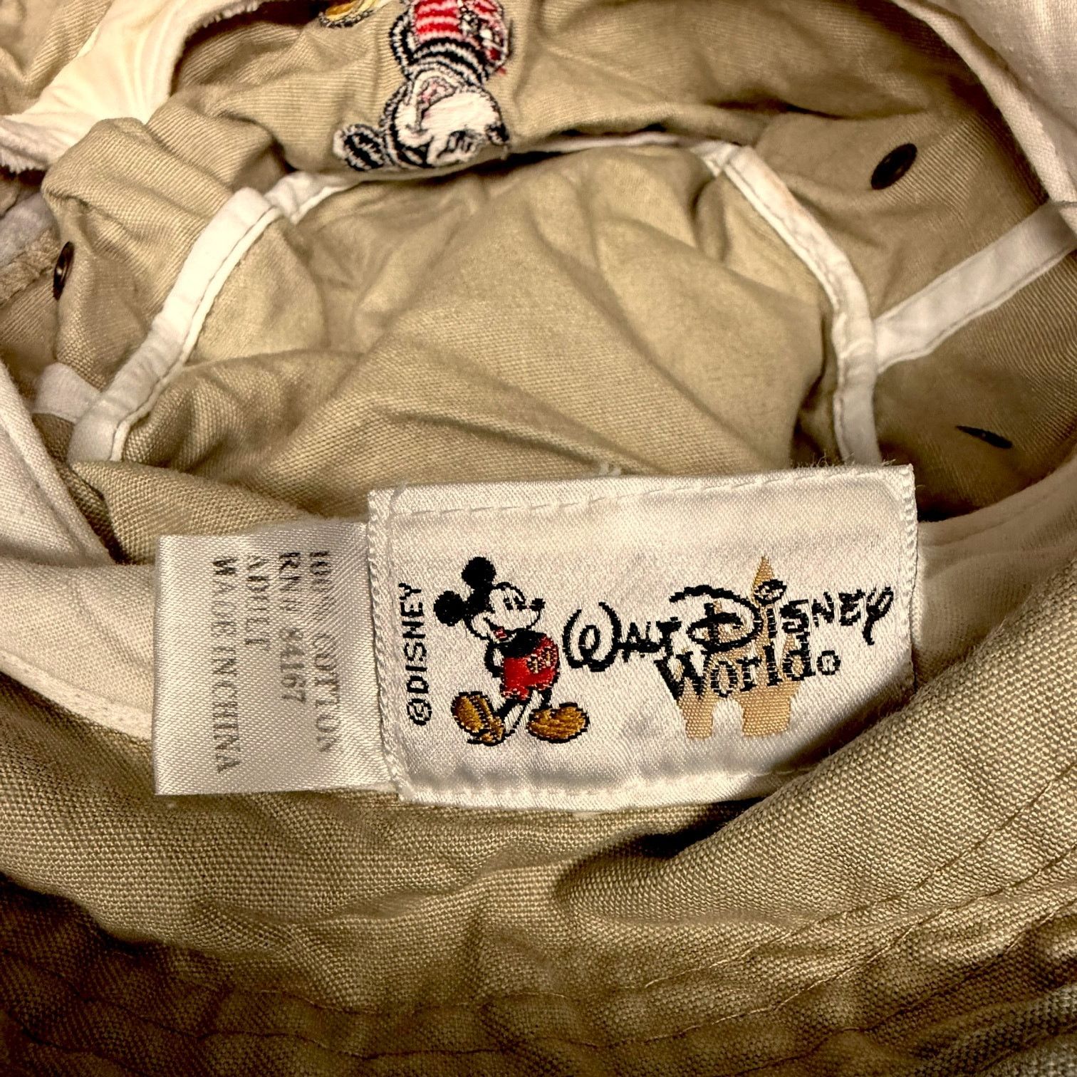 Disney Vintage Walt Disney Mickey Mouse Tan Cotton Bucket Hat OS Size ONE SIZE - 5 Thumbnail