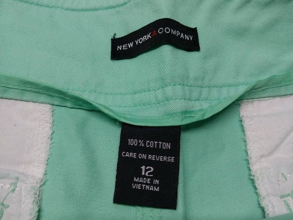 Other New York & Company Womens 12 Mint Green Shorts Khaki Casual Size 34" / US 12 / IT 48 - 3 Thumbnail