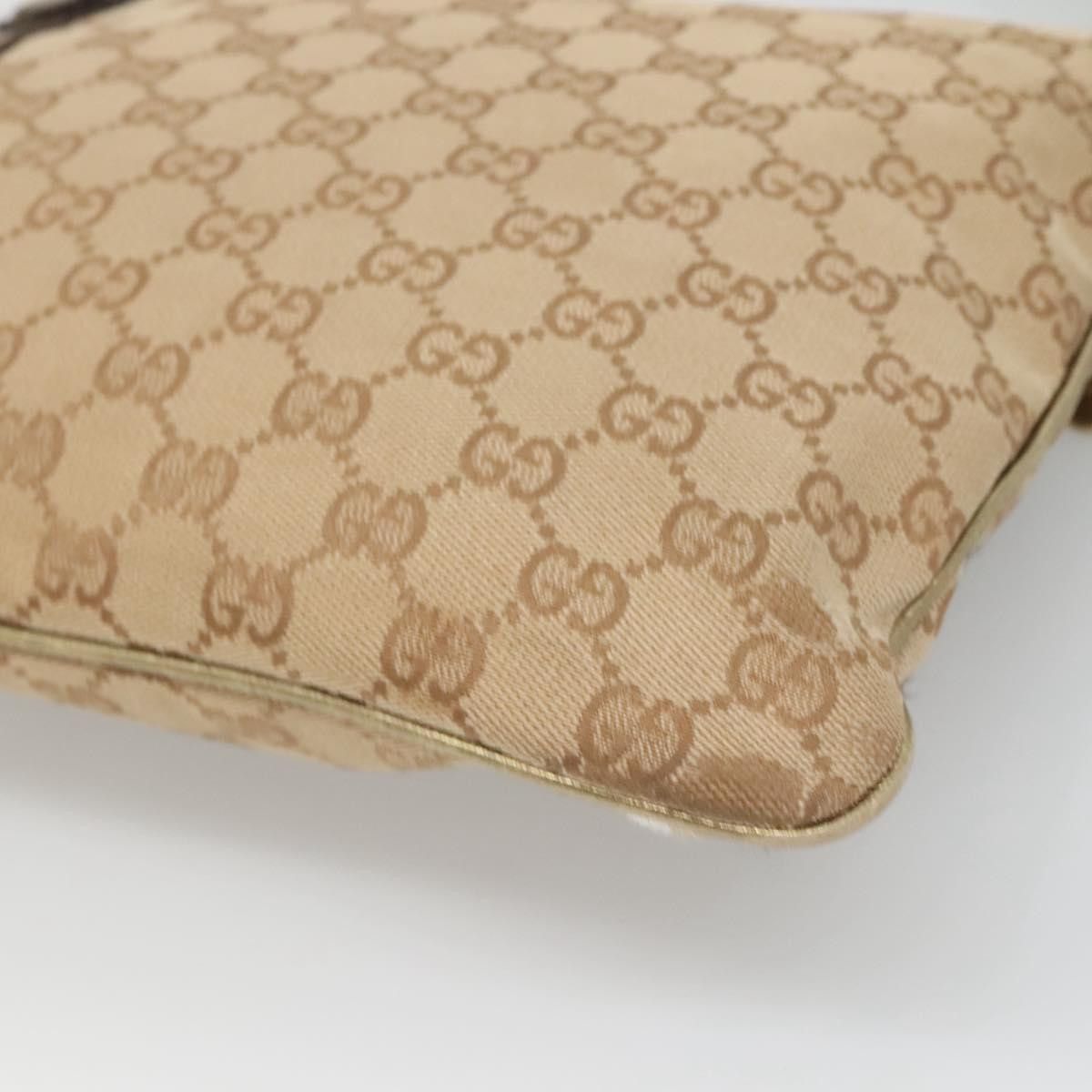 Gucci GUCCI GG Canvas Sherry Line Shoulder Bag Beige Black Size ONE SIZE - 12 Thumbnail